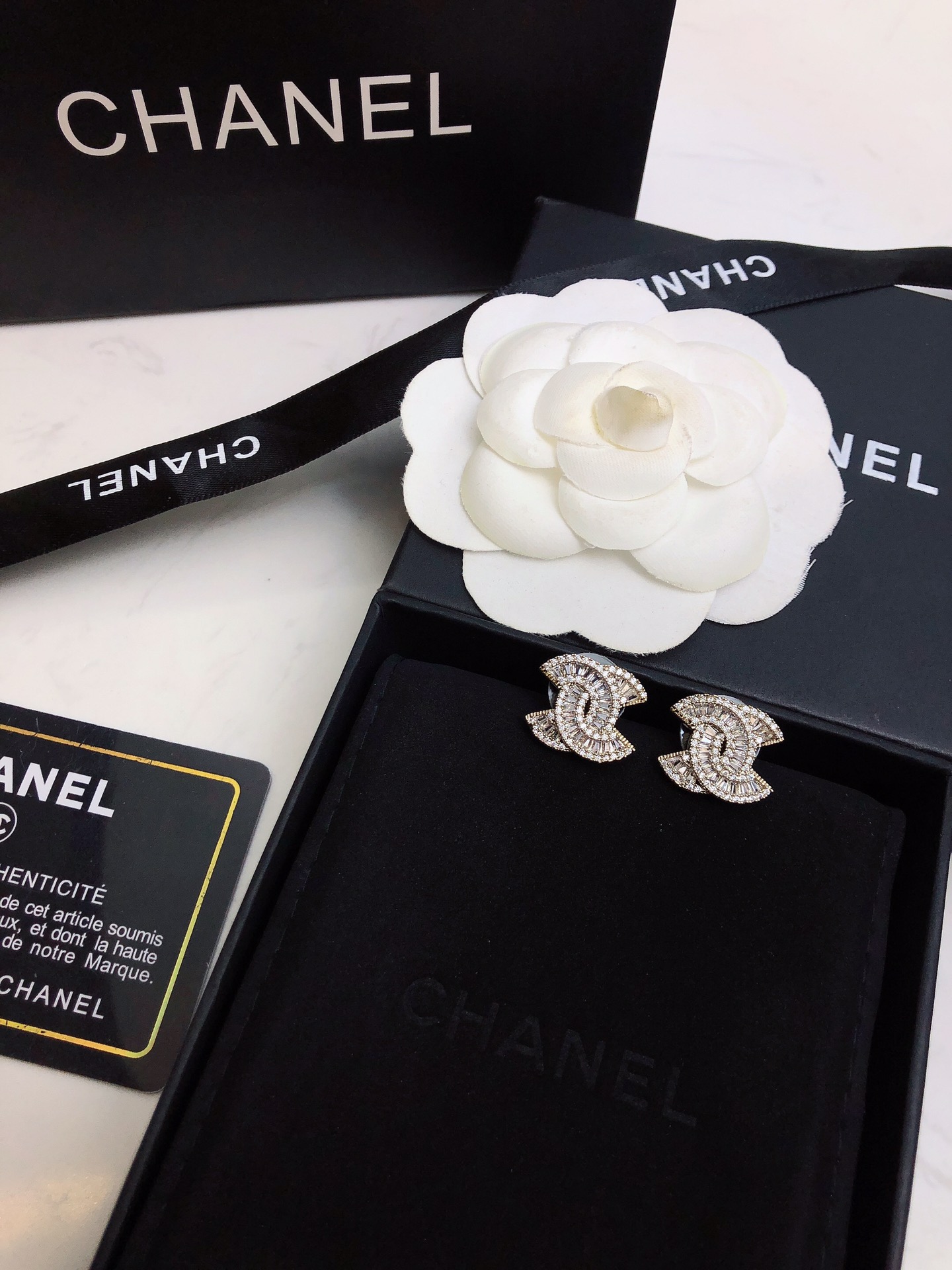 CHANEL復刻女士雙C鑲鑽耳環 金色滿鑽立體經典奢華耳飾| 7 CHANEL復刻女士雙C鑲鑽耳環 金色滿鑽立體經典奢華耳飾