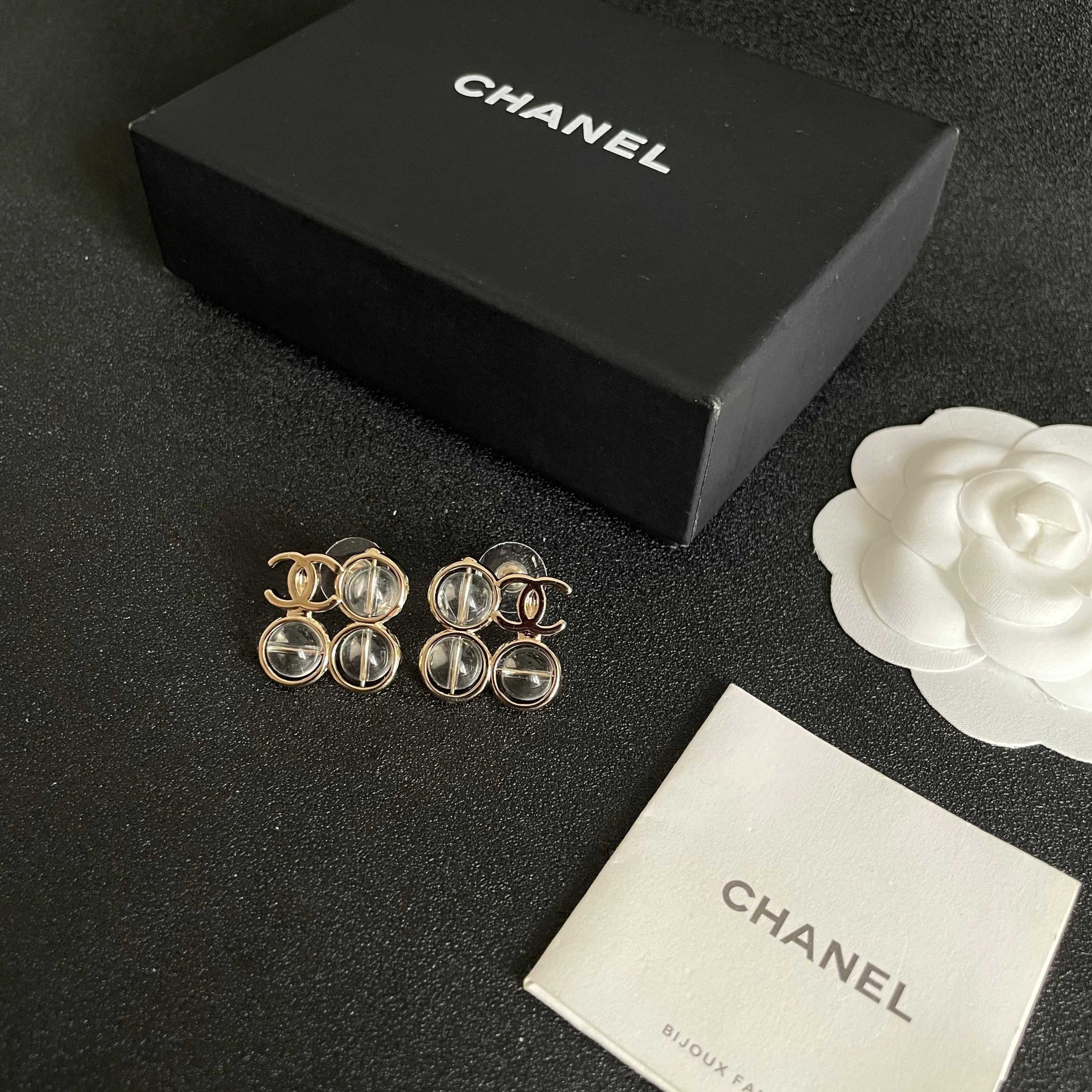 CHANEL 原單 水晶雙C耳環 女款耳飾| 11 CHANEL 原單 水晶雙C耳環 女款耳飾