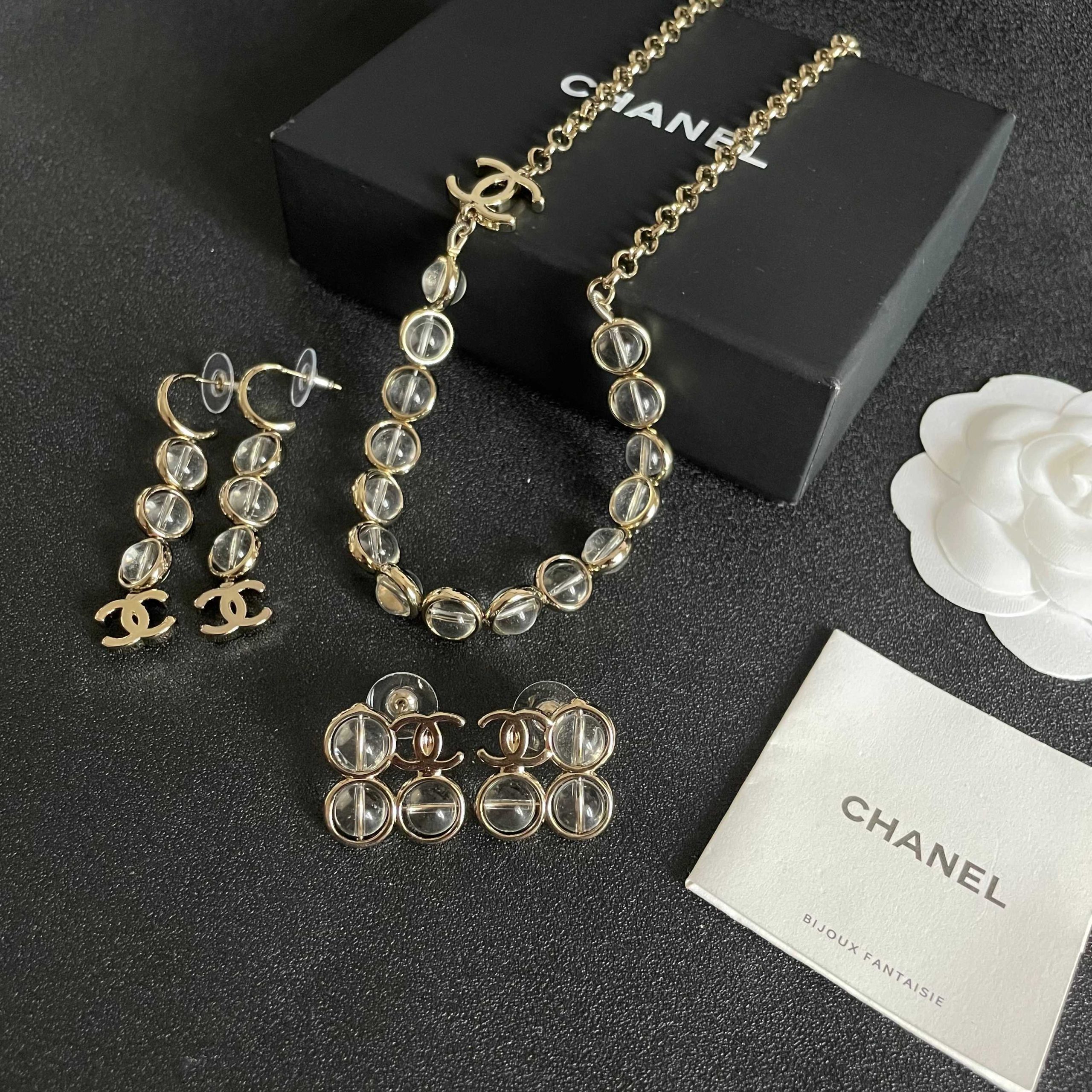 CHANEL 高仿 雙C透明水晶項鍊 女款精品飾品| 11 CHANEL 高仿 雙C透明水晶項鍊 女款精品飾品