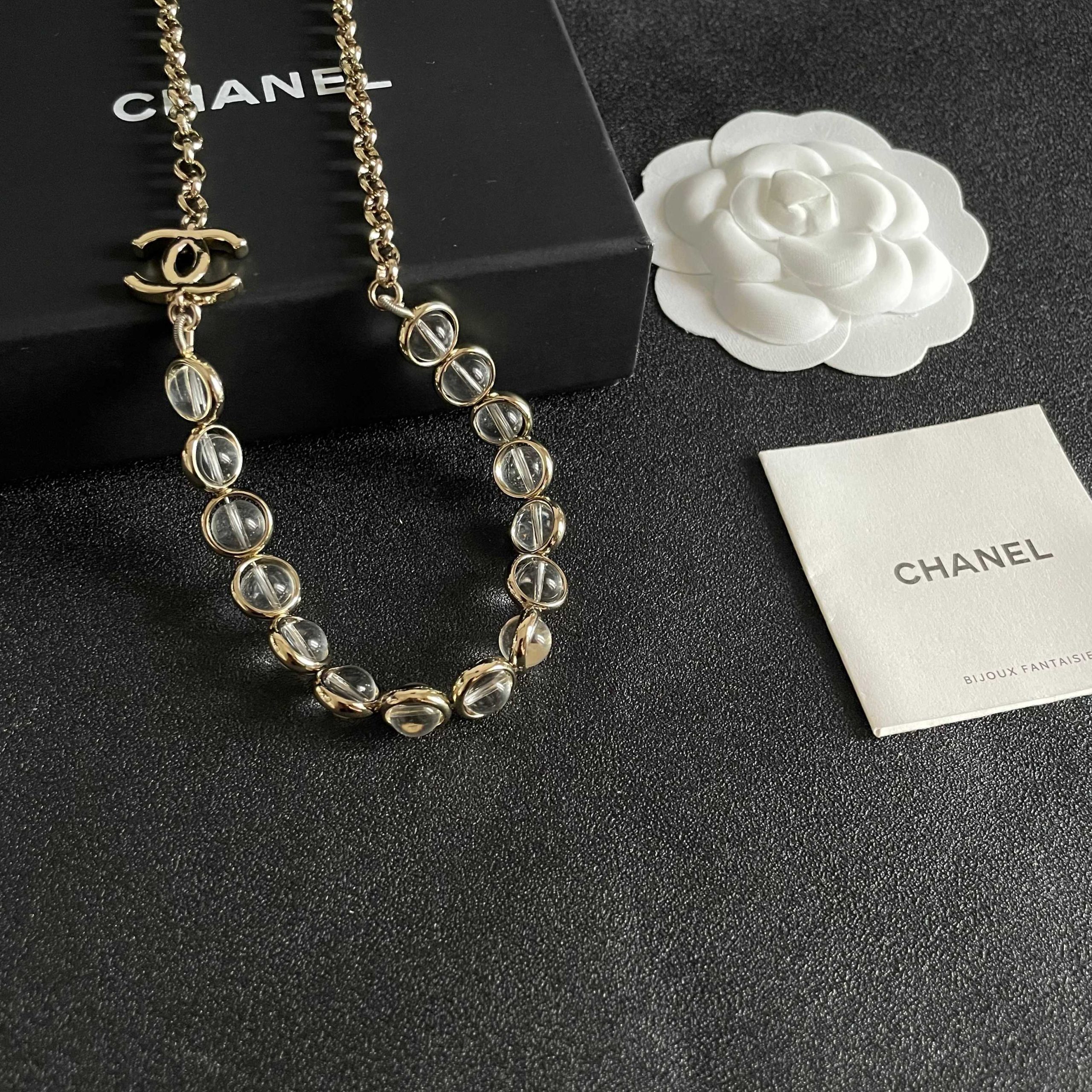 CHANEL 高仿 雙C透明水晶項鍊 女款精品飾品| 10 CHANEL 高仿 雙C透明水晶項鍊 女款精品飾品