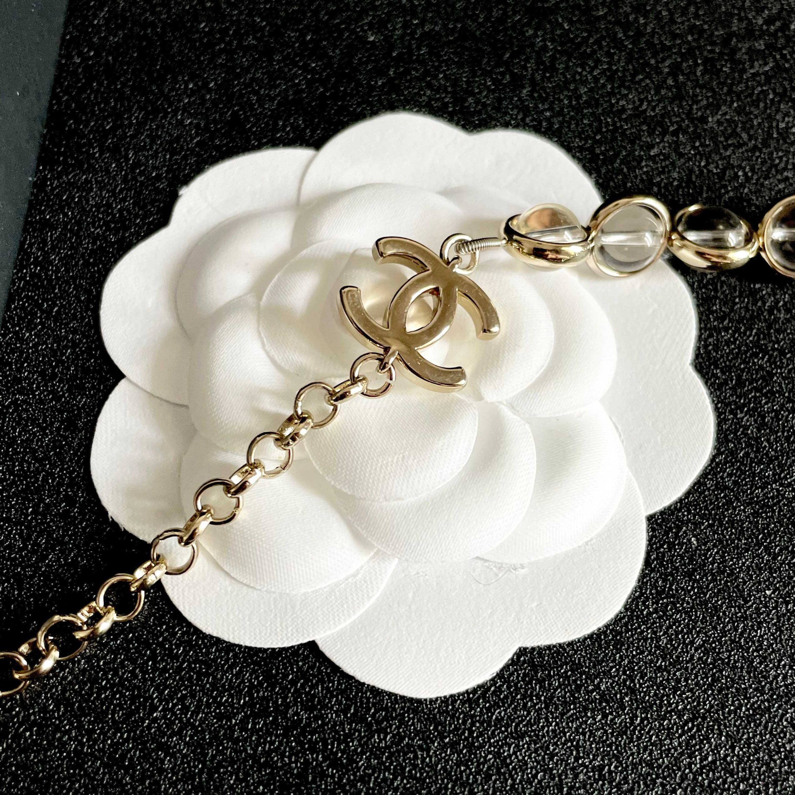 CHANEL 高仿 雙C透明水晶項鍊 女款精品飾品| 8 CHANEL 高仿 雙C透明水晶項鍊 女款精品飾品