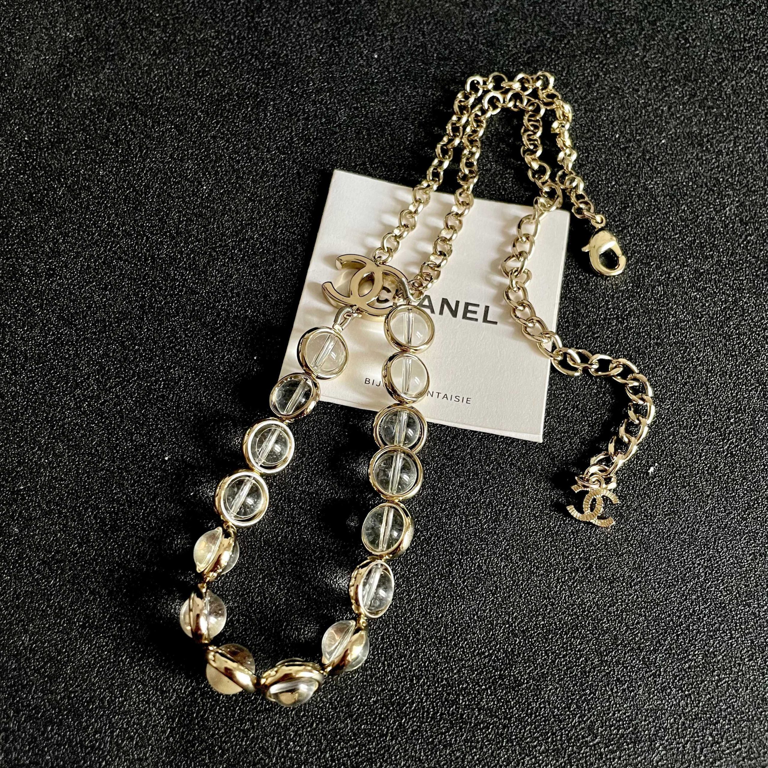 CHANEL 高仿 雙C透明水晶項鍊 女款精品飾品| 7 CHANEL 高仿 雙C透明水晶項鍊 女款精品飾品