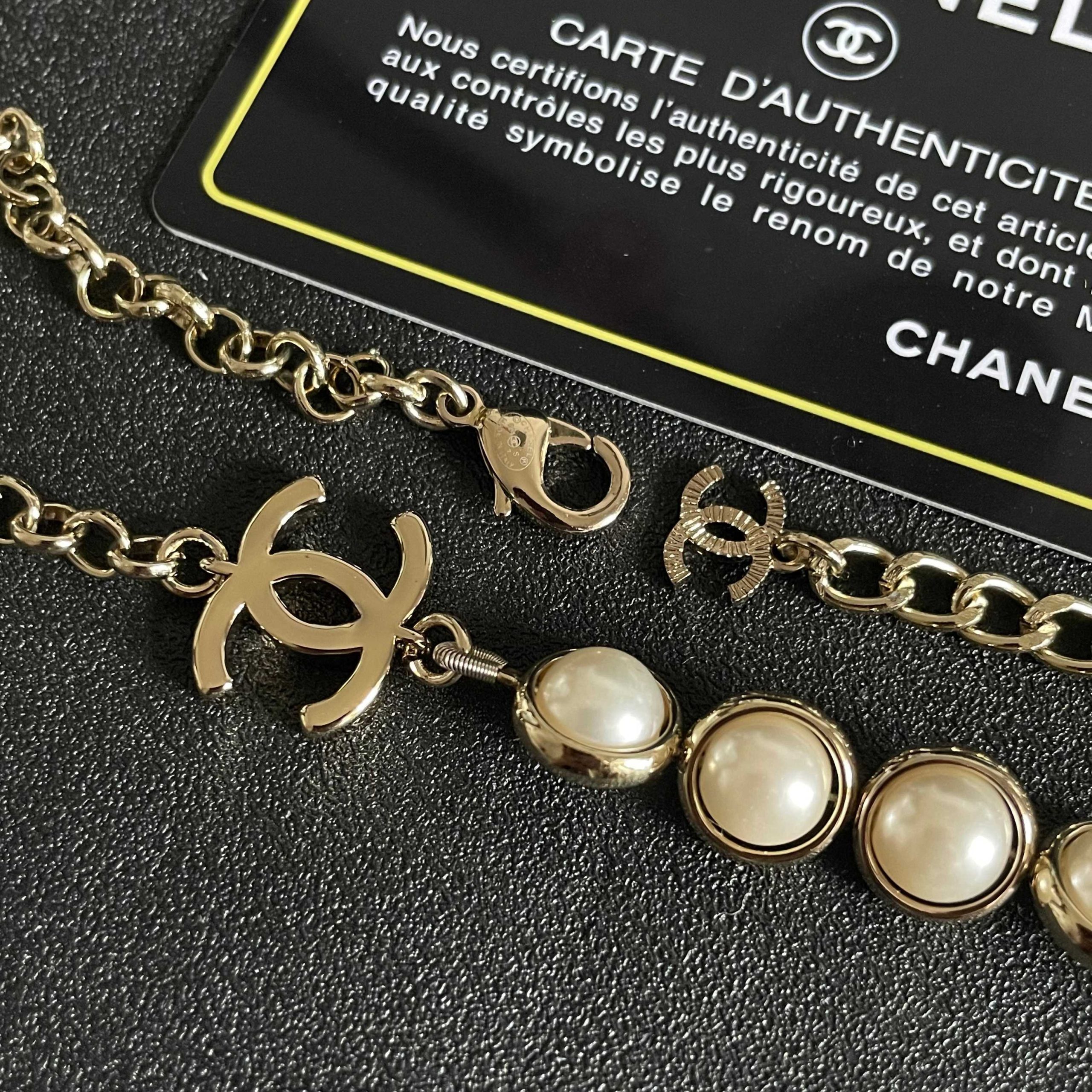 CHANEL 原單 雙C珍珠項鍊 法式復古鎖骨鏈 女款精品飾品