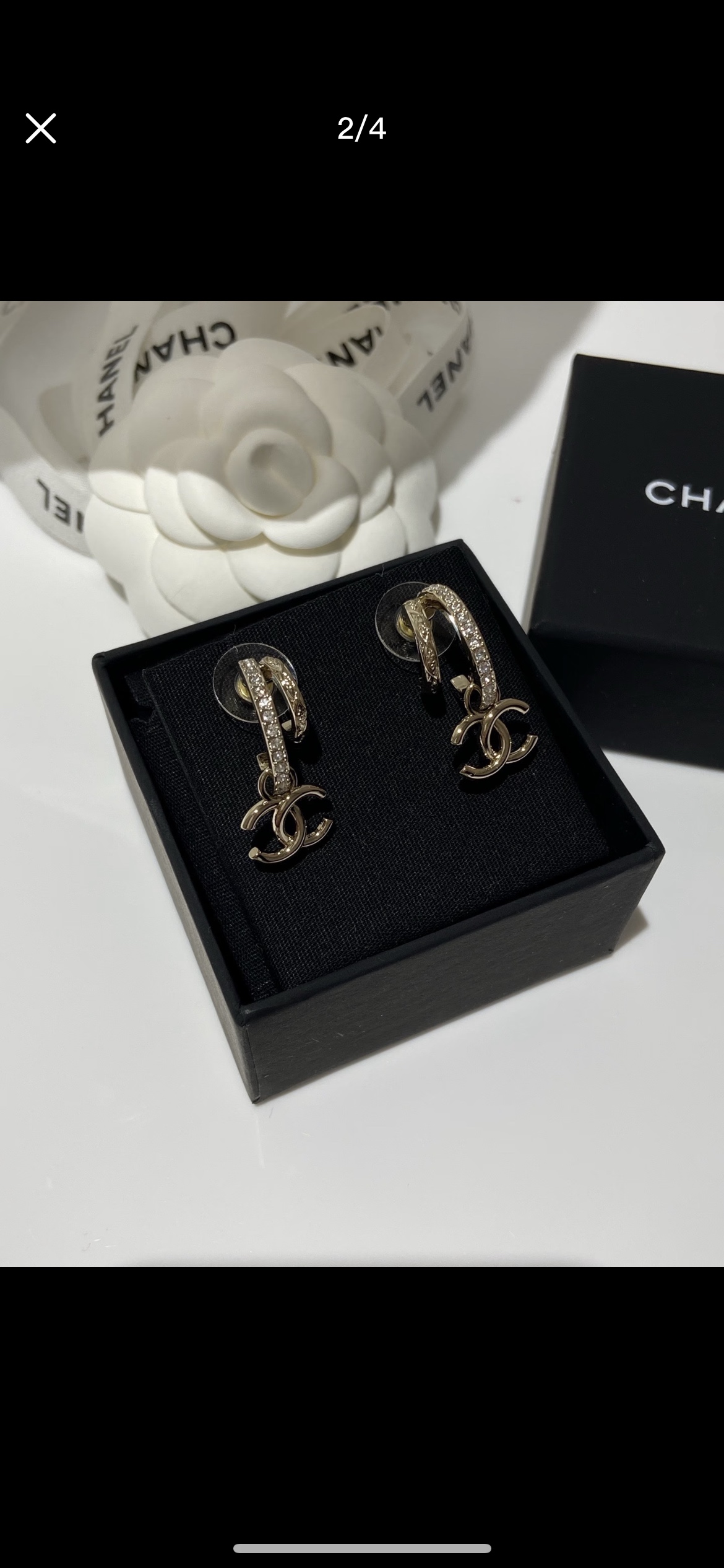 CHANEL A貨 水鑽雙C耳環 經典耳扣 女款精品耳飾| 9 CHANEL A貨 水鑽雙C耳環 經典耳扣 女款精品耳飾
