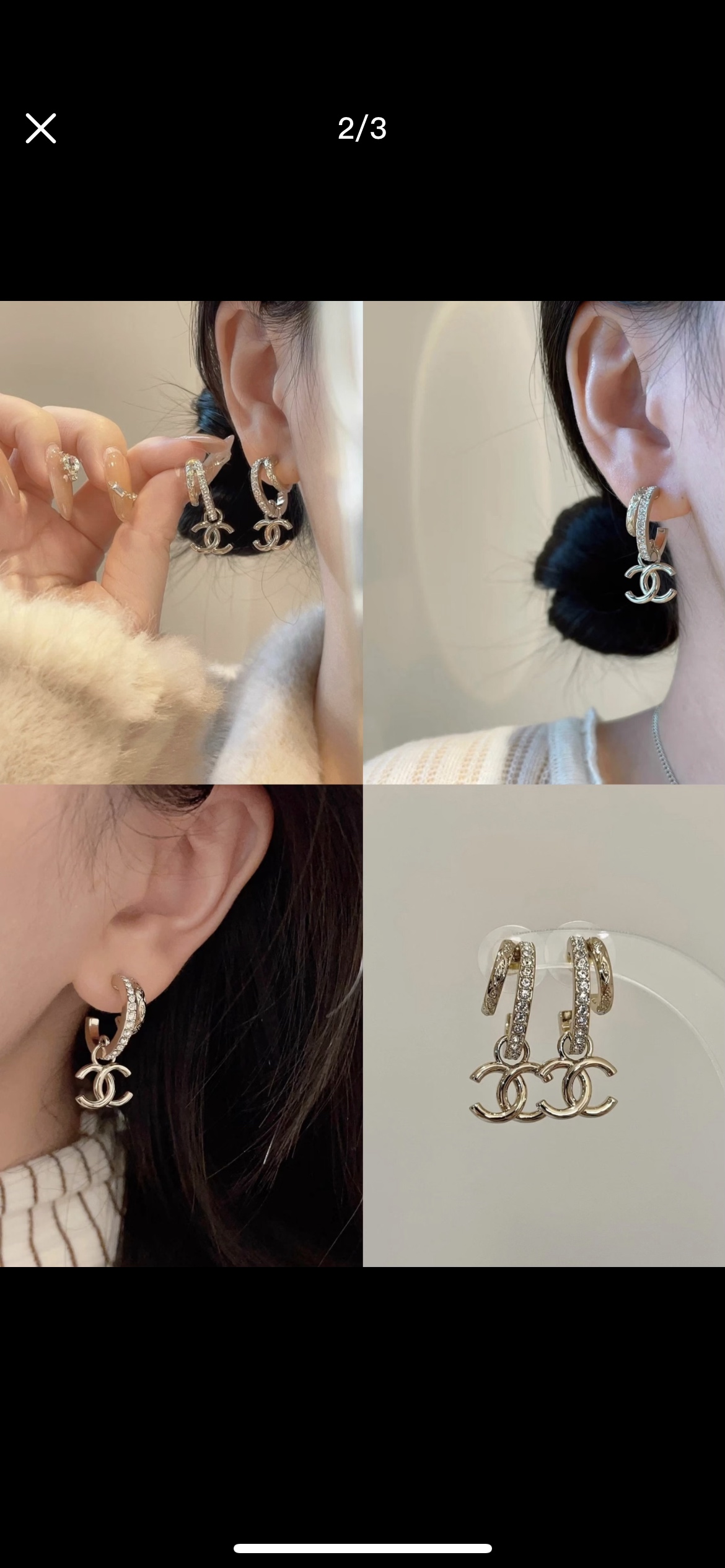 CHANEL A貨 水鑽雙C耳環 經典耳扣 女款精品耳飾| 7 CHANEL A貨 水鑽雙C耳環 經典耳扣 女款精品耳飾