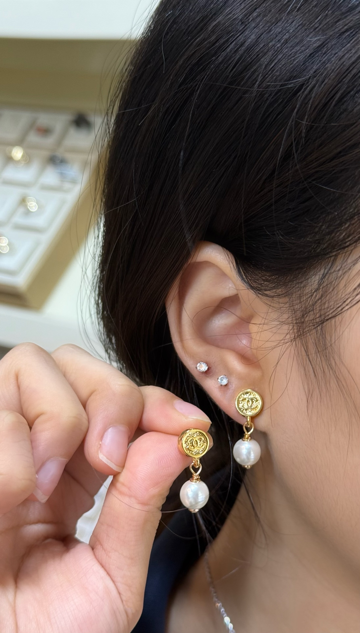 CHANEL 高仿 復古珍珠耳環 雙C耳釘 法式優雅精品耳飾| 12 CHANEL 高仿 復古珍珠耳環 雙C耳釘 法式優雅精品耳飾