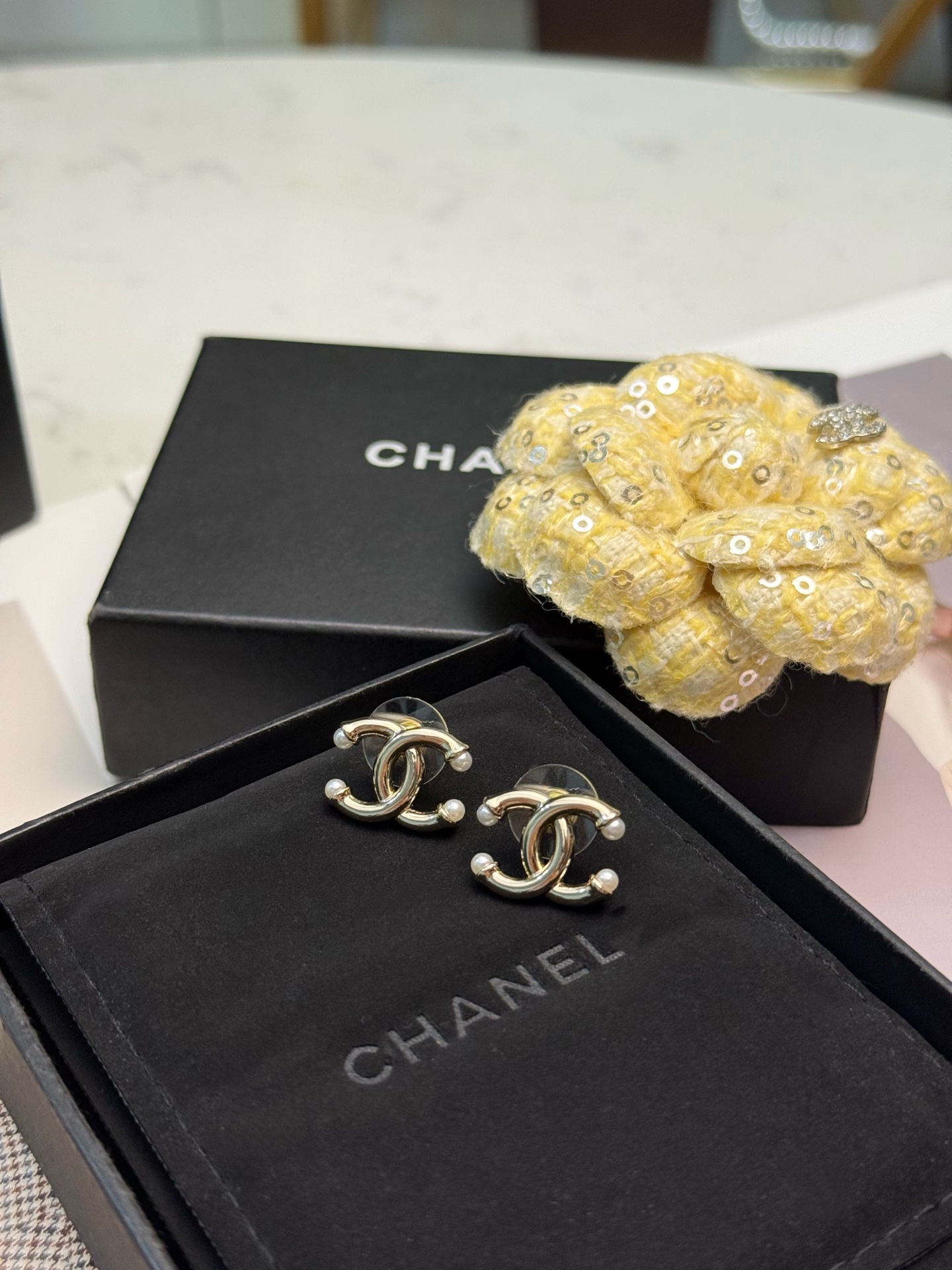 CHANEL 一比一 雙C珍珠耳釘 經典Logo耳環 女款精品飾品| 9 CHANEL 一比一 雙C珍珠耳釘 經典Logo耳環 女款精品飾品