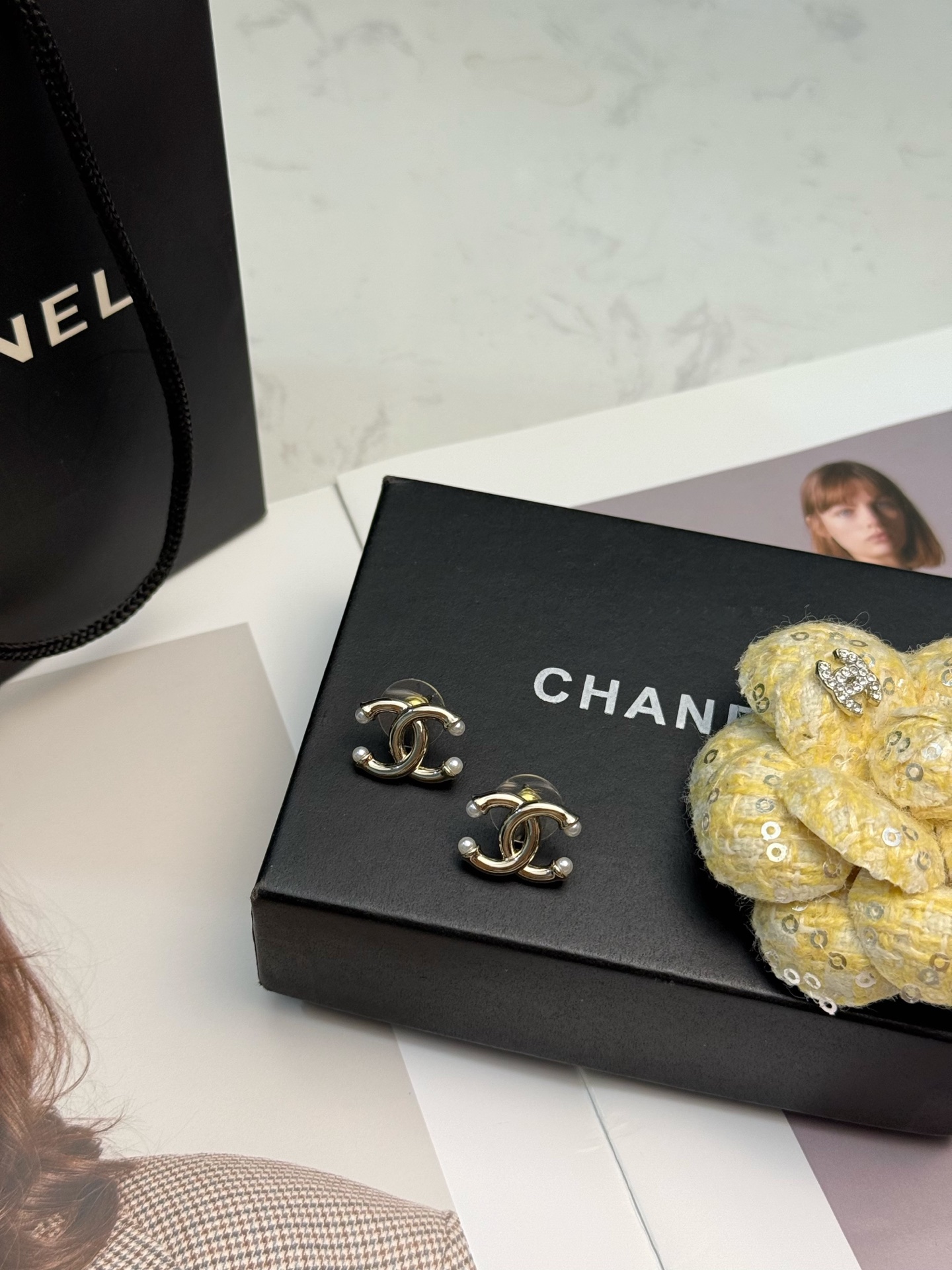 CHANEL 一比一 雙C珍珠耳釘 經典Logo耳環 女款精品飾品| 7 CHANEL 一比一 雙C珍珠耳釘 經典Logo耳環 女款精品飾品