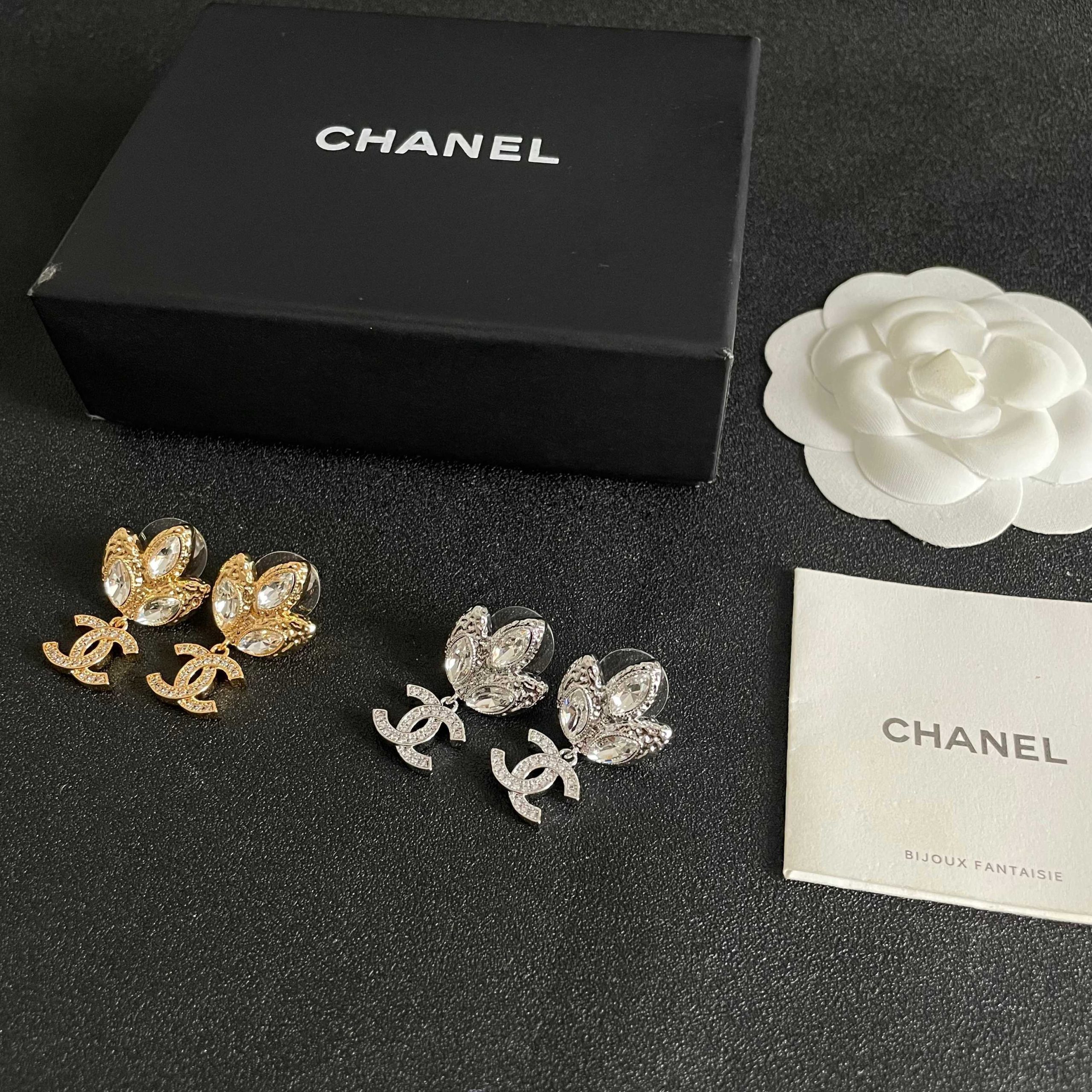 CHANEL 原單 香奈兒 滿鑽雙C垂墜耳環 水晶耳飾 女款精品| 11 CHANEL 原單 香奈兒 滿鑽雙C垂墜耳環 水晶耳飾 女款精品