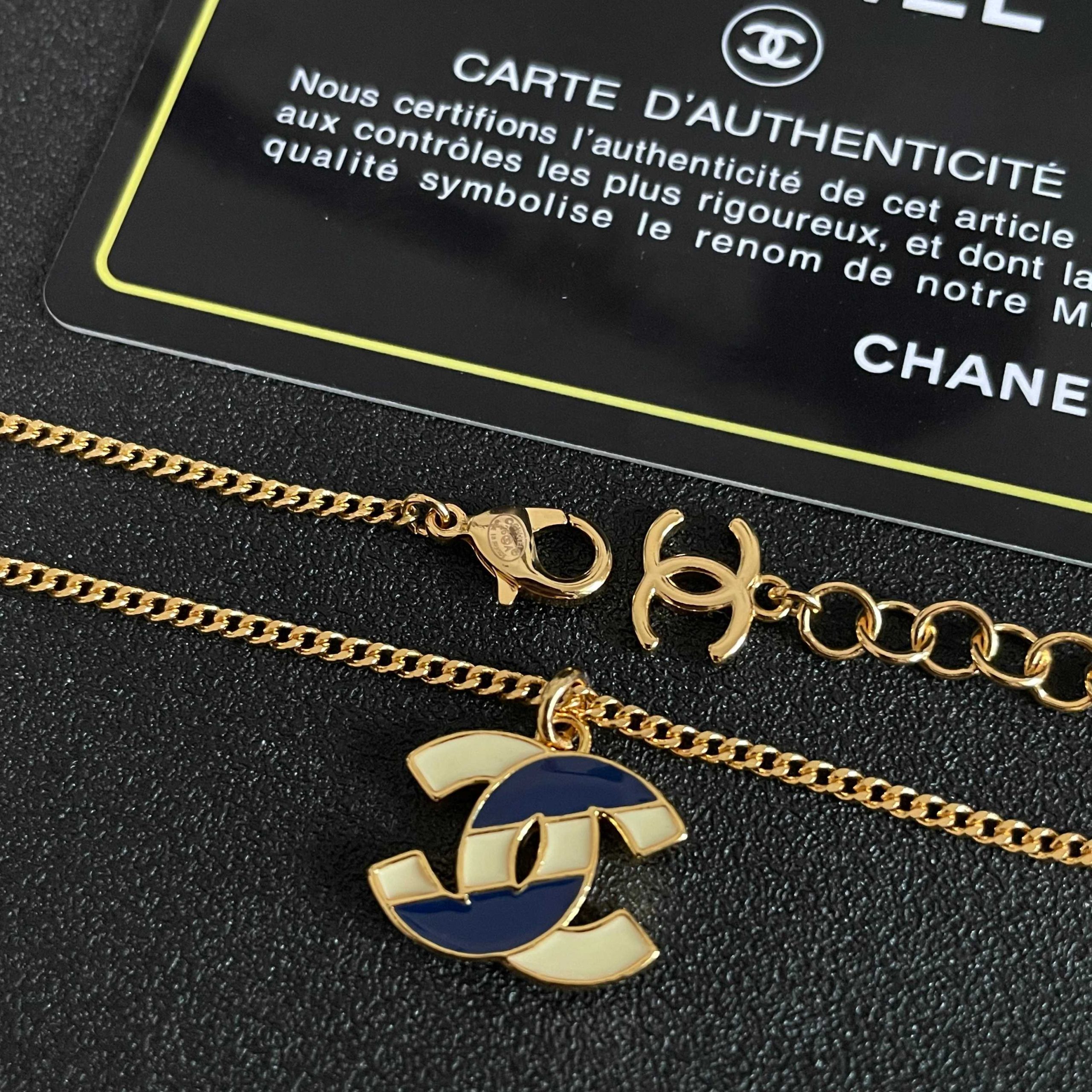 Chanel 高仿 雙C琺瑯項鍊 藍色復古吊墜 女款精品項鍊| 9 Chanel 高仿 雙C琺瑯項鍊 藍色復古吊墜 女款精品項鍊