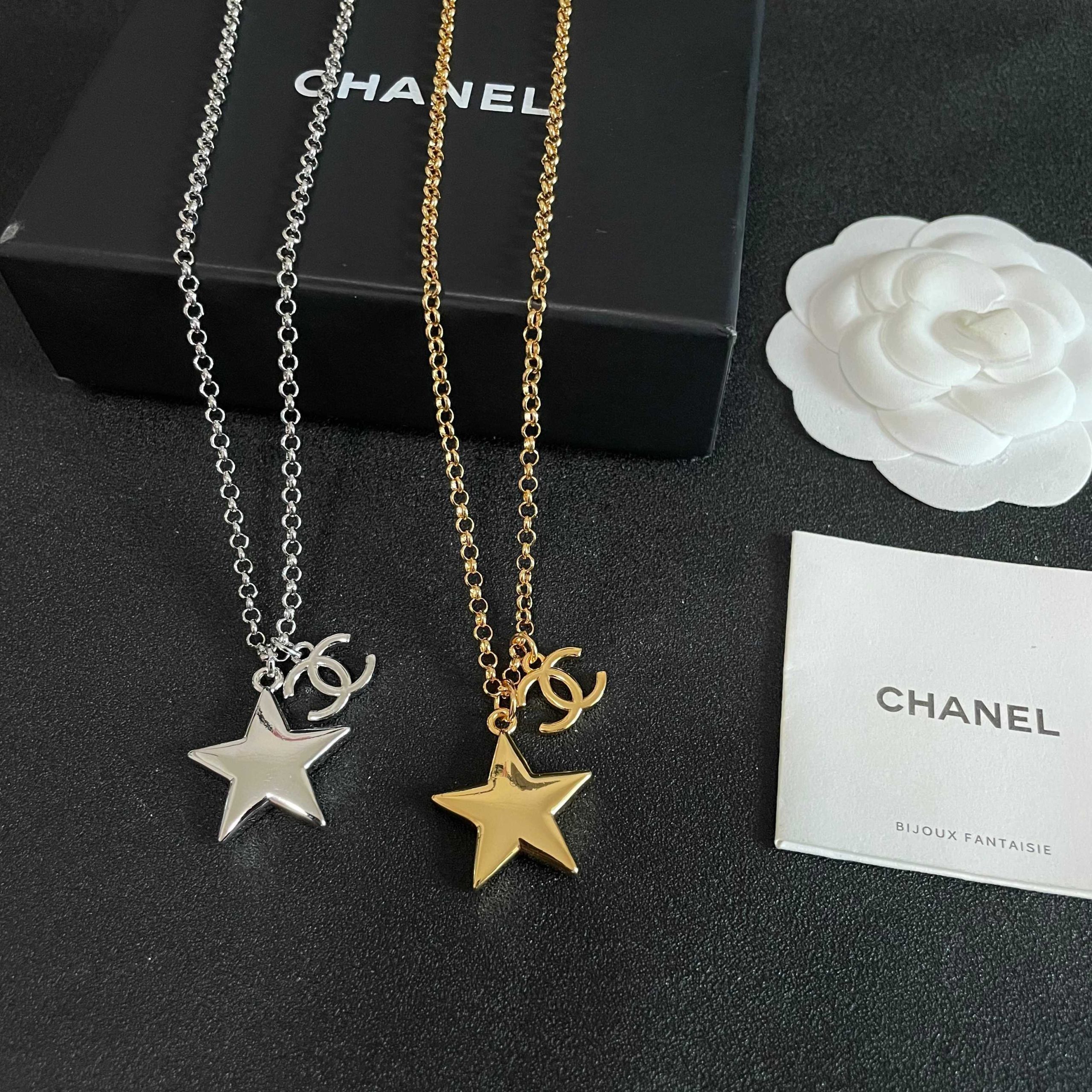 CHANEL一比一女士金色星星雙C項鍊 法式復古氣質百搭鎖骨鏈| 11 CHANEL一比一女士金色星星雙C項鍊 法式復古氣質百搭鎖骨鏈