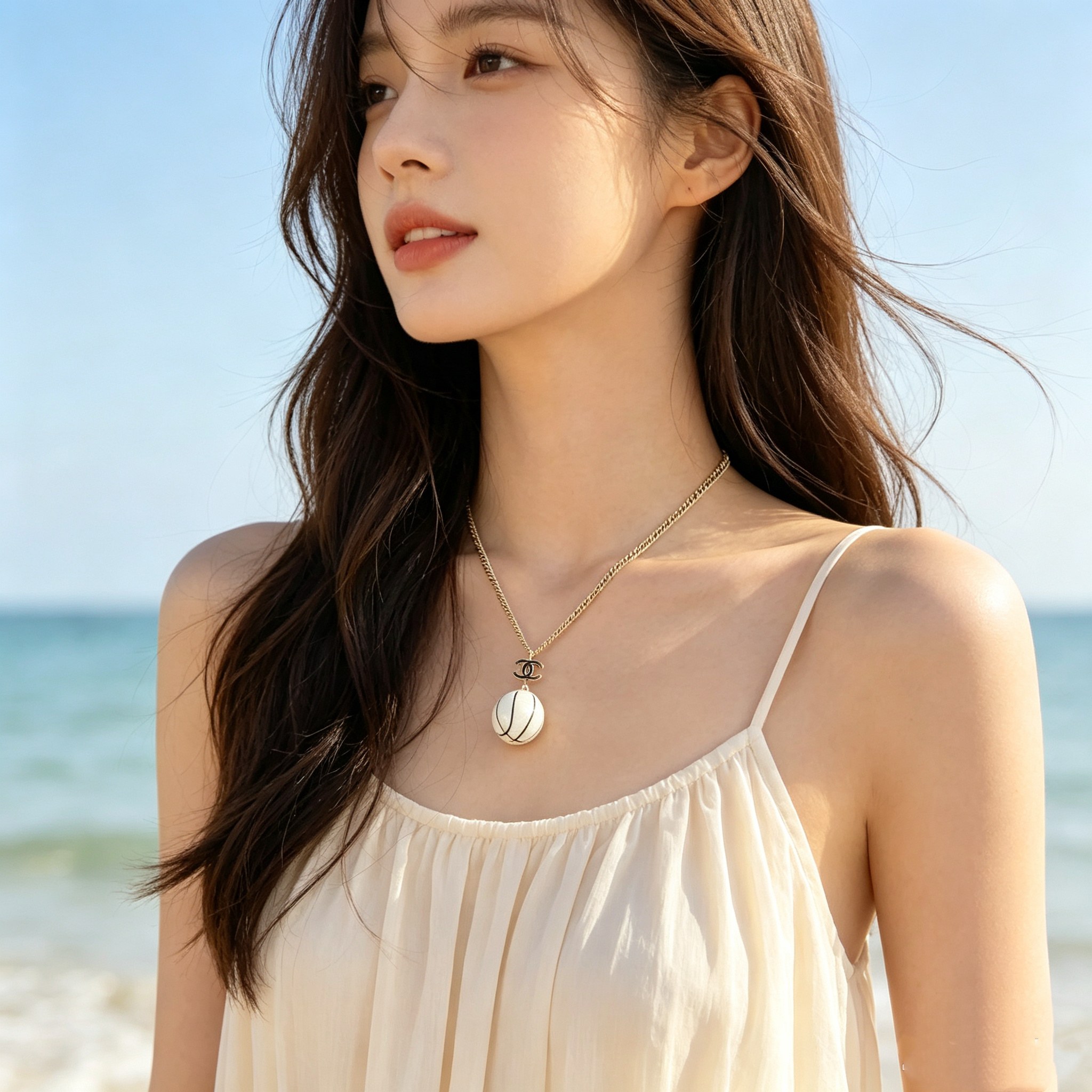 CHANEL高仿女士圓球雙C吊墜項鍊 金色簡約氣質百搭鎖骨鏈| 3 CHANEL高仿女士圓球雙C吊墜項鍊 金色簡約氣質百搭鎖骨鏈