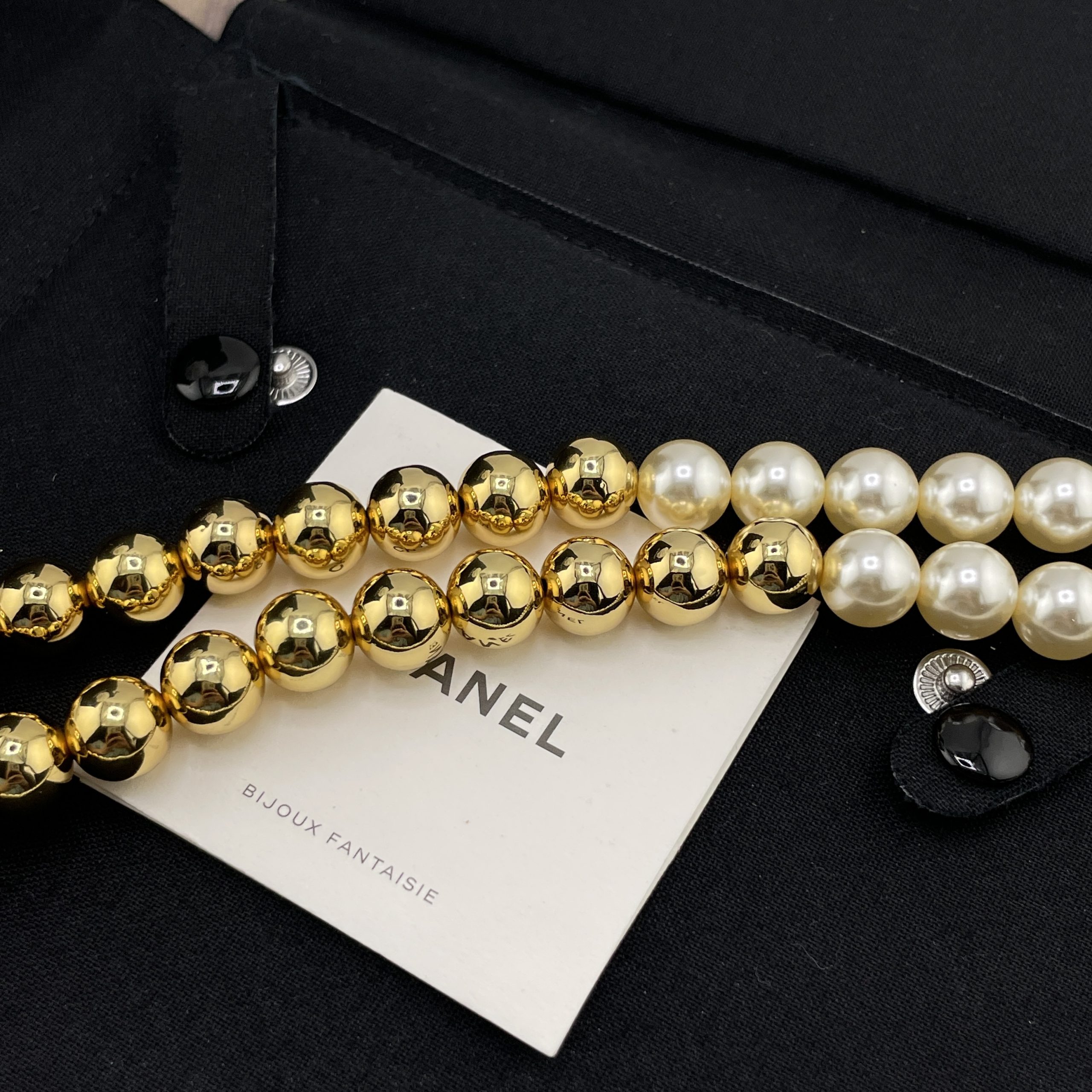 CHANEL一比一女士珍珠長項鍊 金色圓珠拼接雙C復古百搭毛衣鏈| 8 CHANEL一比一女士珍珠長項鍊 金色圓珠拼接雙C復古百搭毛衣鏈