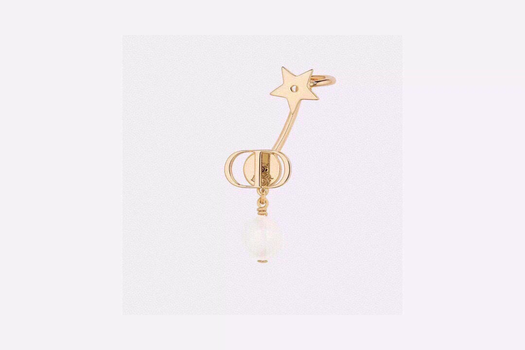 DIOR A貨女士金色星星珍珠耳飾CD字母垂墜設計2026甜美精緻款| 12 DIOR A貨女士金色星星珍珠耳飾CD字母垂墜設計2026甜美精緻款
