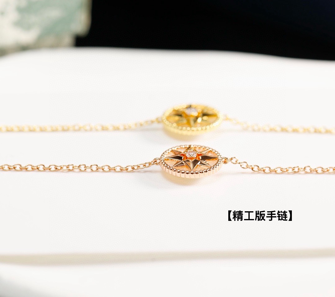 DIOR高仿女士羅盤星芒圓牌項鍊金色玫瑰金水鑽鎖骨鏈精緻百搭款| 12 DIOR高仿女士羅盤星芒圓牌項鍊金色玫瑰金水鑽鎖骨鏈精緻百搭款