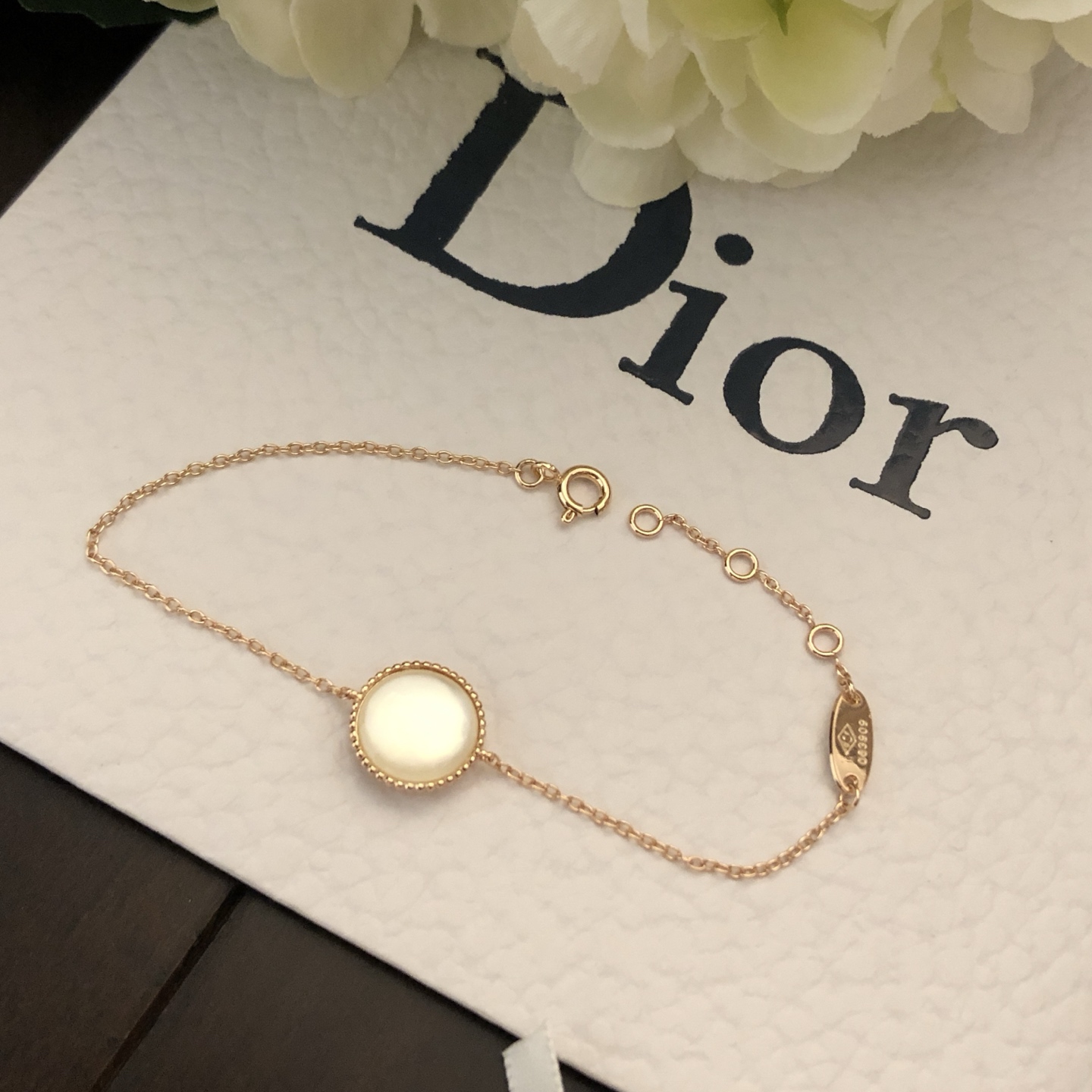 DIOR原單女士羅盤星芒項鍊玫瑰金圓形水鑽吊墜精緻鎖骨鏈