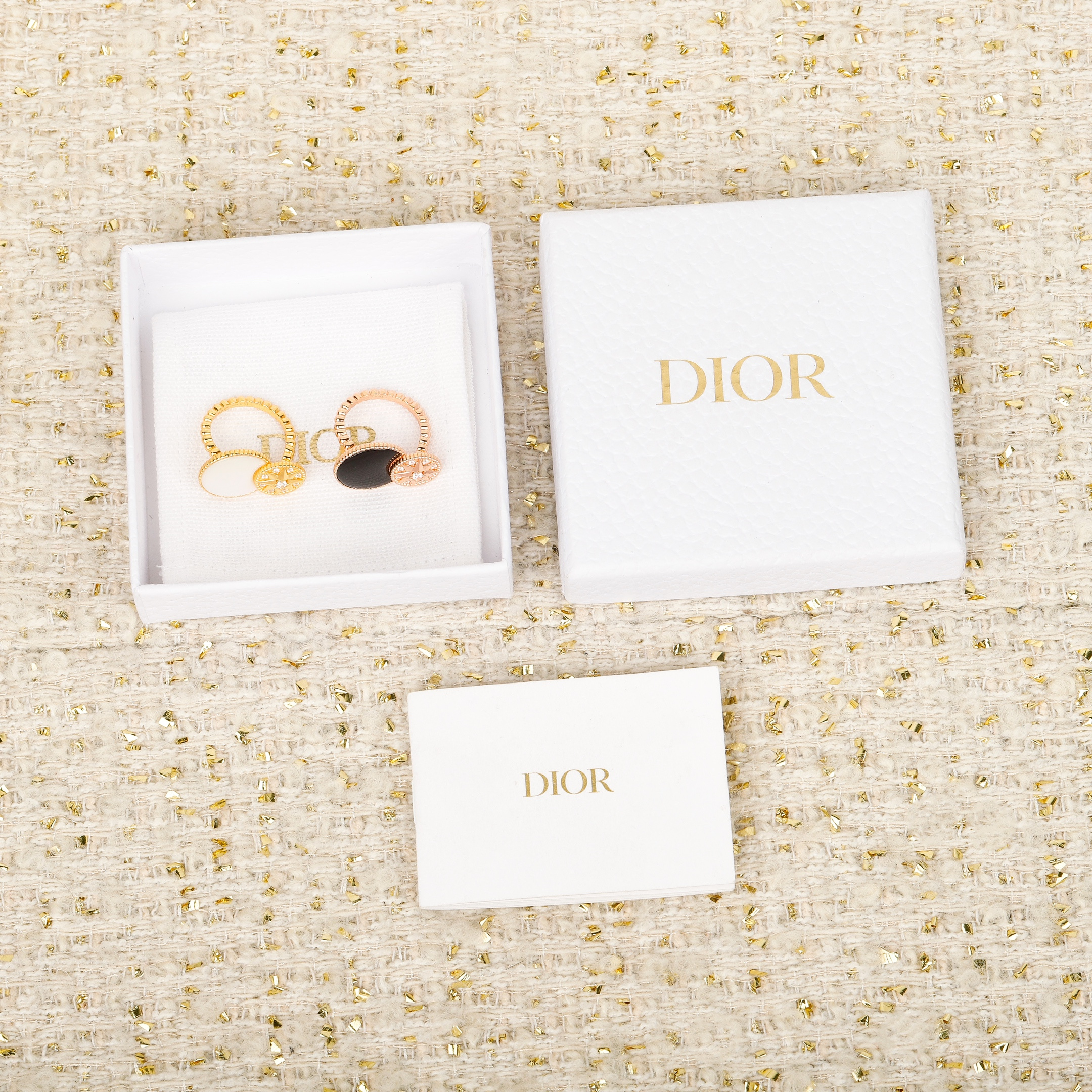 高仿Dior Rose des Vents戒指 雙圓牌星芒月亮開口指環| 6 高仿Dior Rose des Vents戒指 雙圓牌星芒月亮開口指環