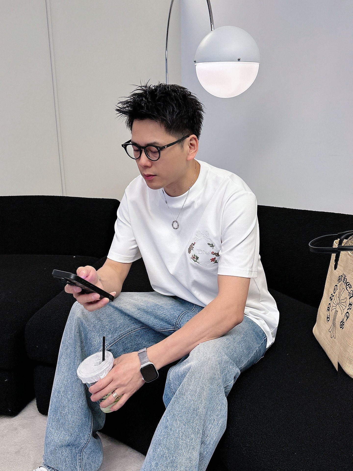 一比一Dior迪奧花卉刺繡白色短袖T恤 寬鬆圓領休閒上衣| 9 一比一Dior迪奧花卉刺繡白色短袖T恤 寬鬆圓領休閒上衣