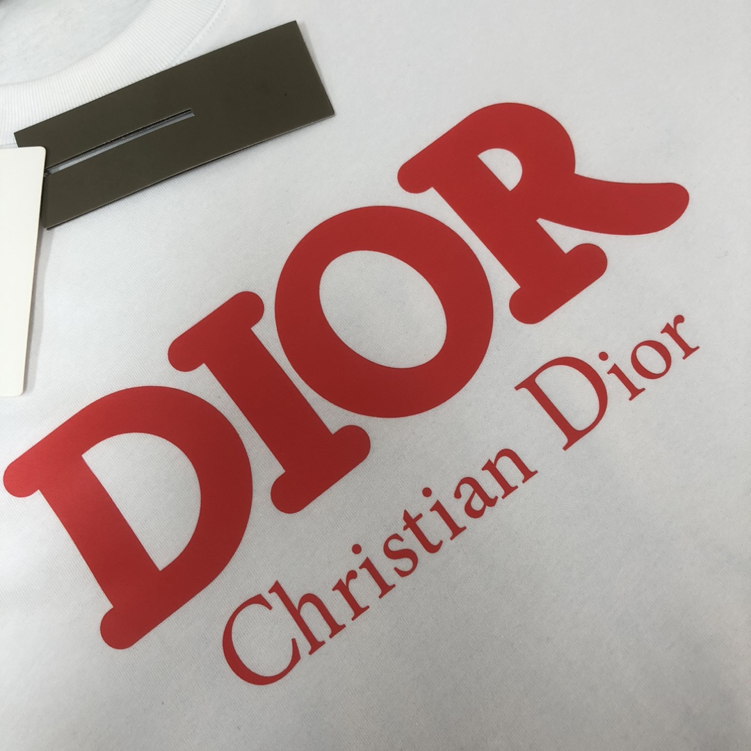 原單Dior迪奧白色短袖T恤 紅色Christian Dior字母Logo男裝| 11 原單Dior迪奧白色短袖T恤 紅色Christian Dior字母Logo男裝