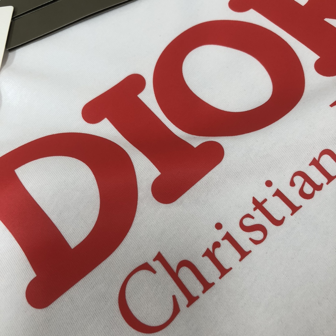 原單Dior迪奧白色短袖T恤 紅色Christian Dior字母Logo男裝| 10 原單Dior迪奧白色短袖T恤 紅色Christian Dior字母Logo男裝