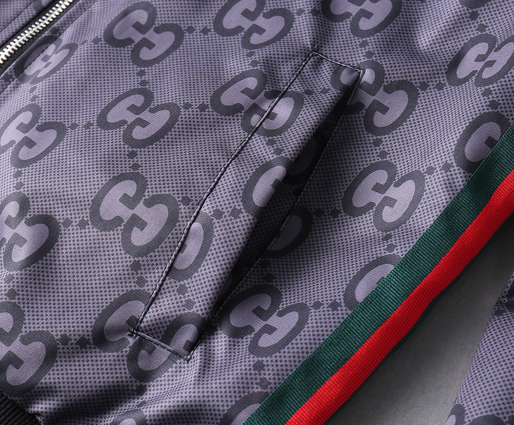GUCCI 原單雙G滿版連帽外套 男士拉鍊休閒夾克潮流薄款| 10 GUCCI 原單雙G滿版連帽外套 男士拉鍊休閒夾克潮流薄款
