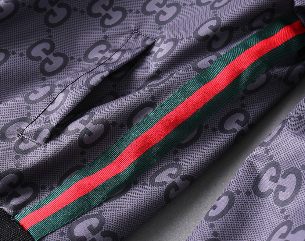 GUCCI 原單雙G滿版連帽外套 男士拉鍊休閒夾克潮流薄款| 9 GUCCI 原單雙G滿版連帽外套 男士拉鍊休閒夾克潮流薄款