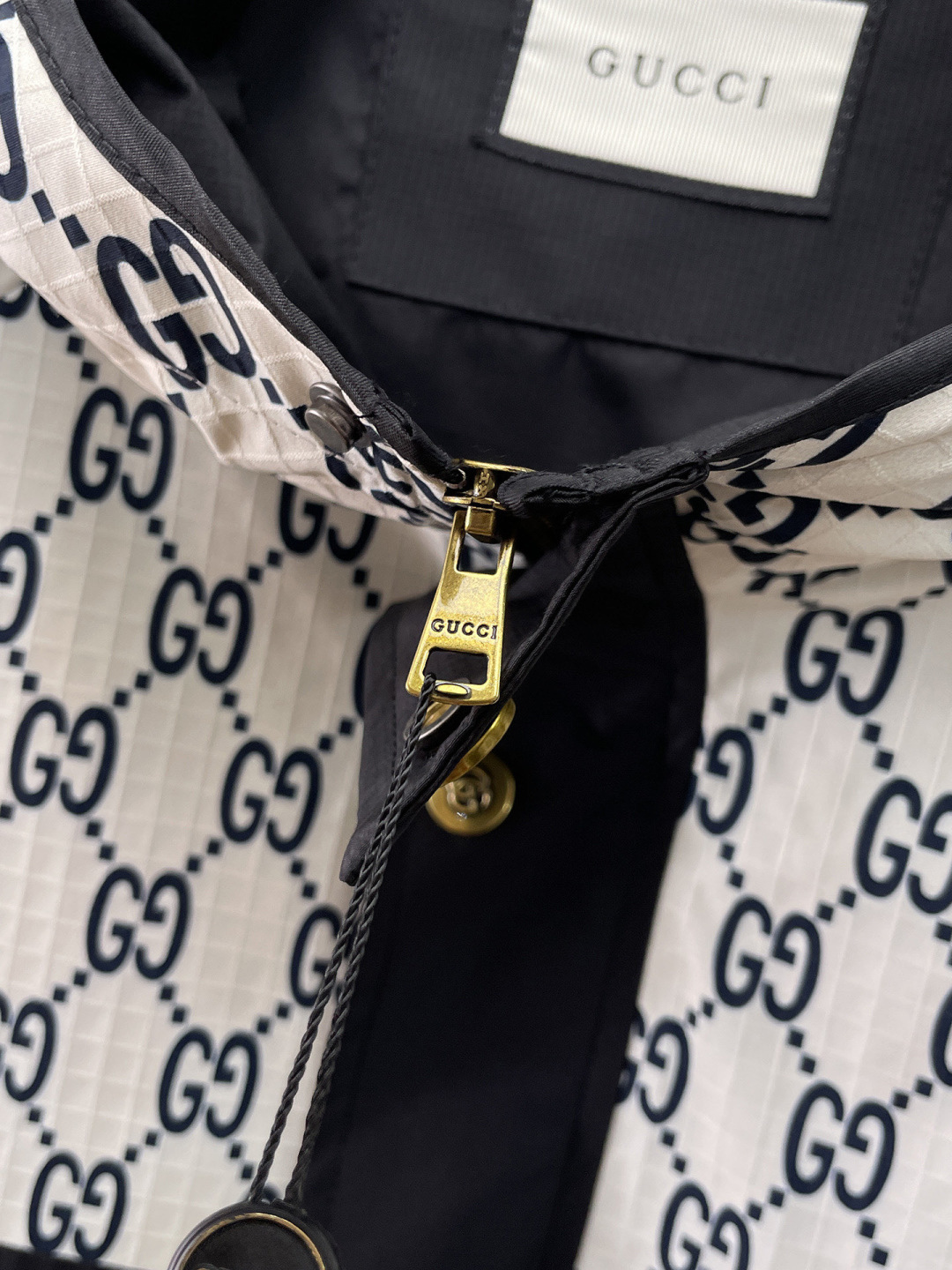 GUCCI A貨拼色連帽外套 男士雙G印花防風夾克潮流款| 8 GUCCI A貨拼色連帽外套 男士雙G印花防風夾克潮流款