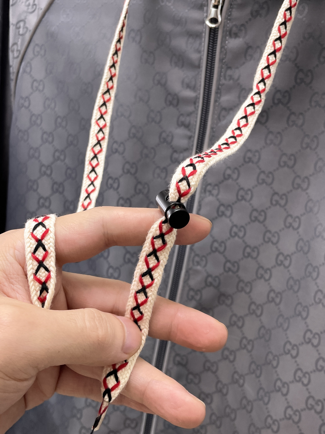 GUCCI 高仿灰色滿版外套 男士雙G連帽拉鍊夾克休閒款| 8 GUCCI 高仿灰色滿版外套 男士雙G連帽拉鍊夾克休閒款