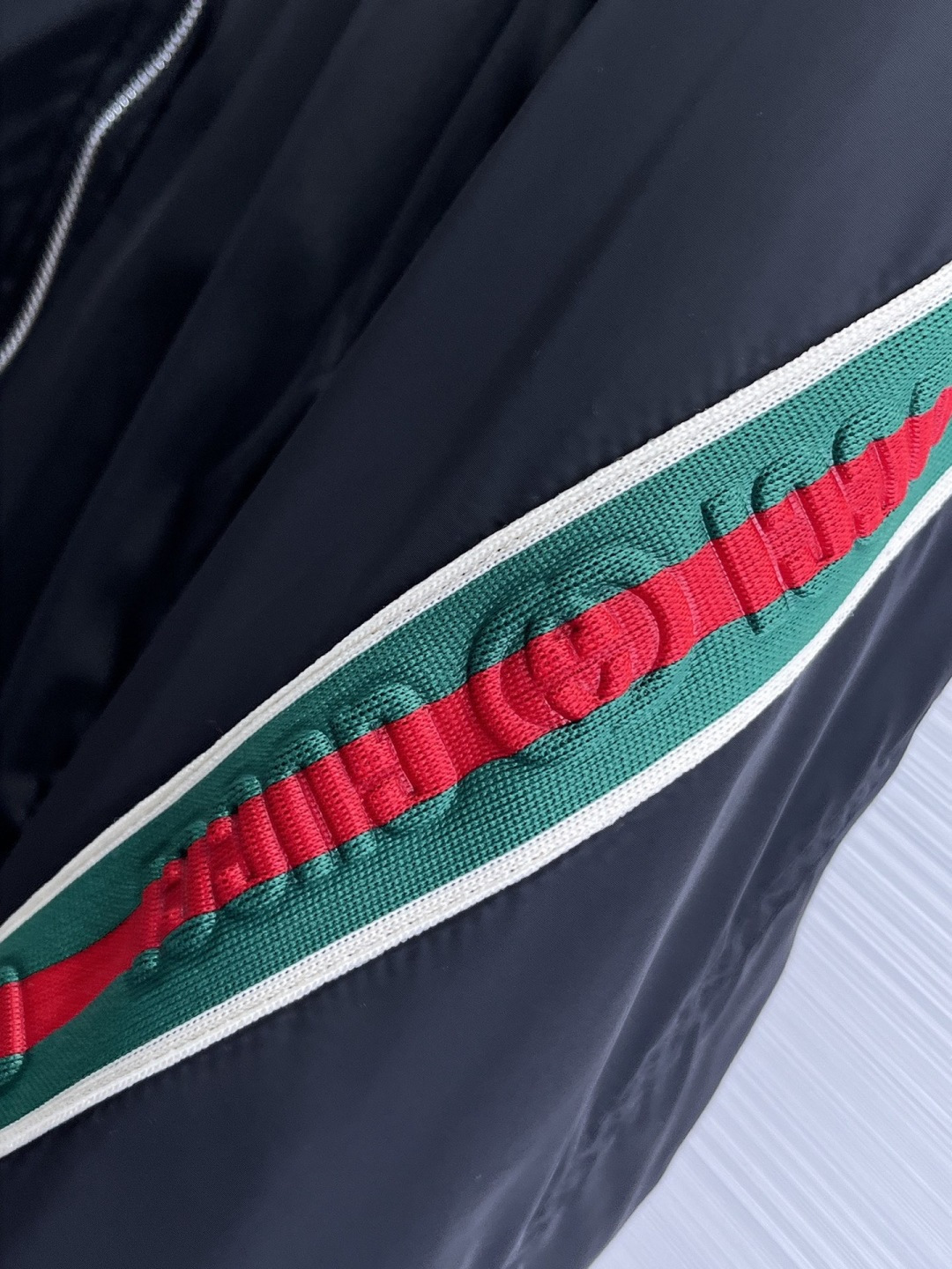 GUCCI 一比一黑色連帽外套 男士條紋織帶拉鍊夾克潮流款| 8 GUCCI 一比一黑色連帽外套 男士條紋織帶拉鍊夾克潮流款