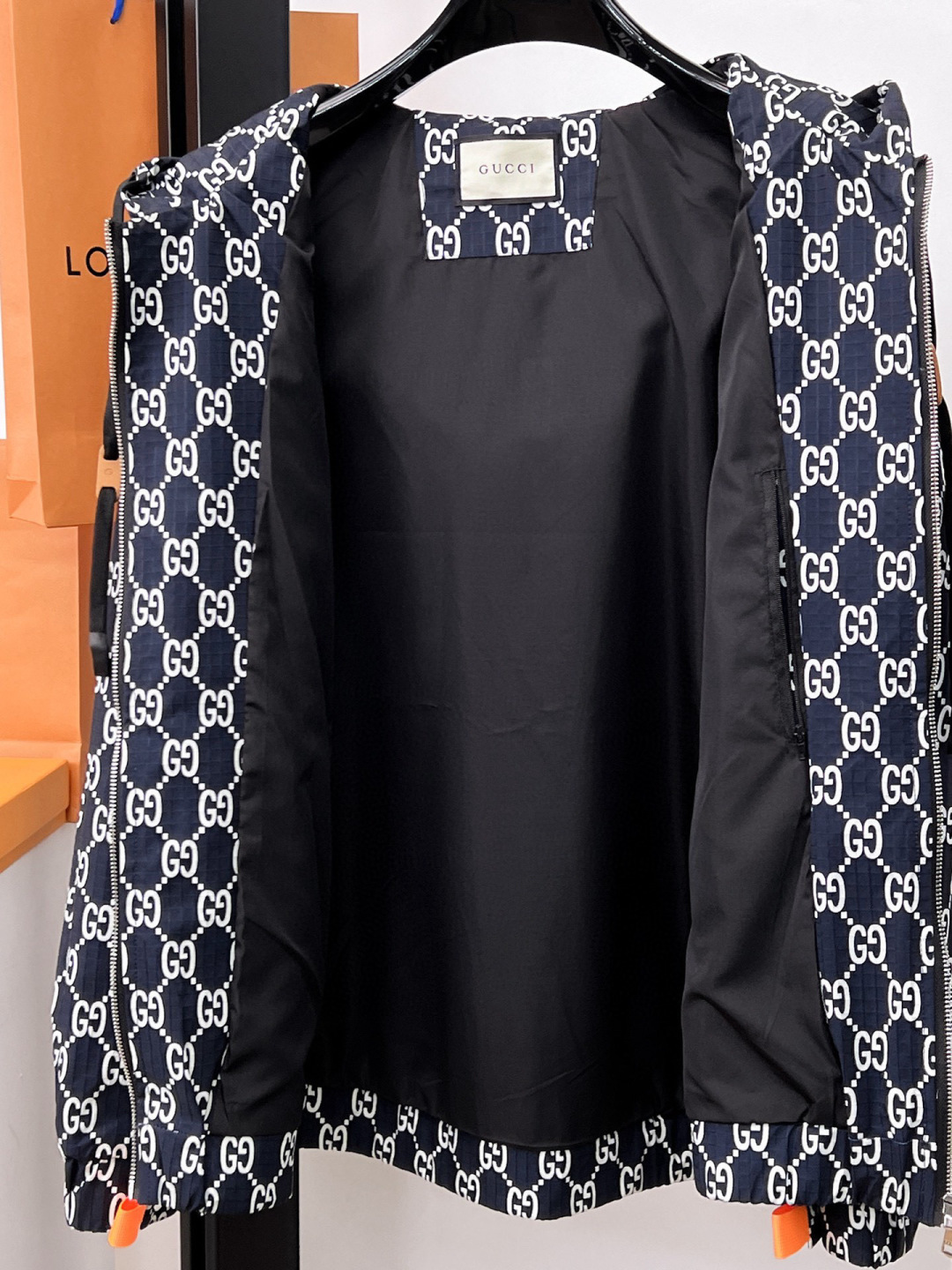 GUCCI 高仿滿版雙G外套 男士橘色織帶連帽拉鍊夾克潮流款| 10 GUCCI 高仿滿版雙G外套 男士橘色織帶連帽拉鍊夾克潮流款