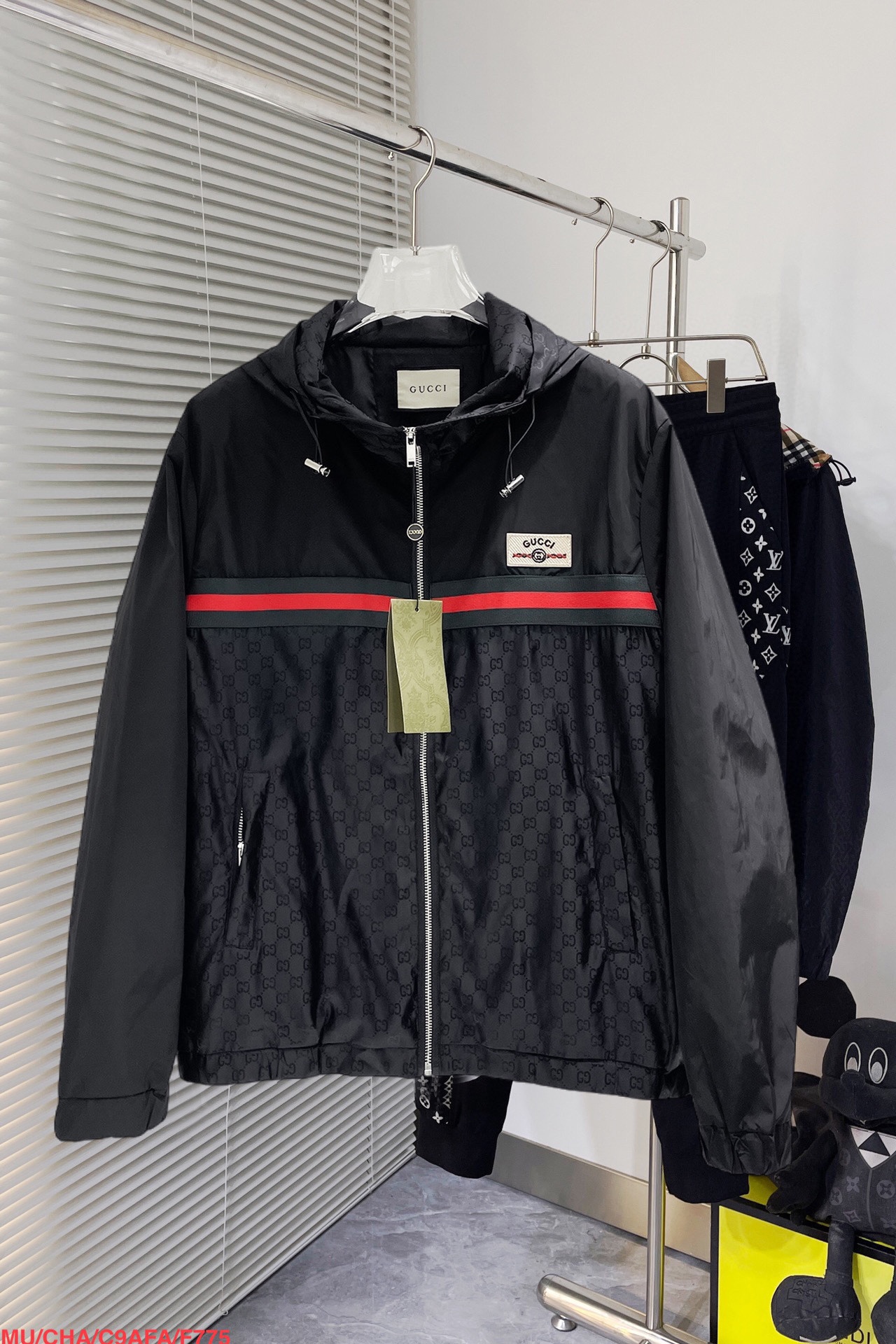 GUCCI 復刻拼接外套 男士紅綠條紋雙G連帽拉鍊夾克| 3 GUCCI 復刻拼接外套 男士紅綠條紋雙G連帽拉鍊夾克