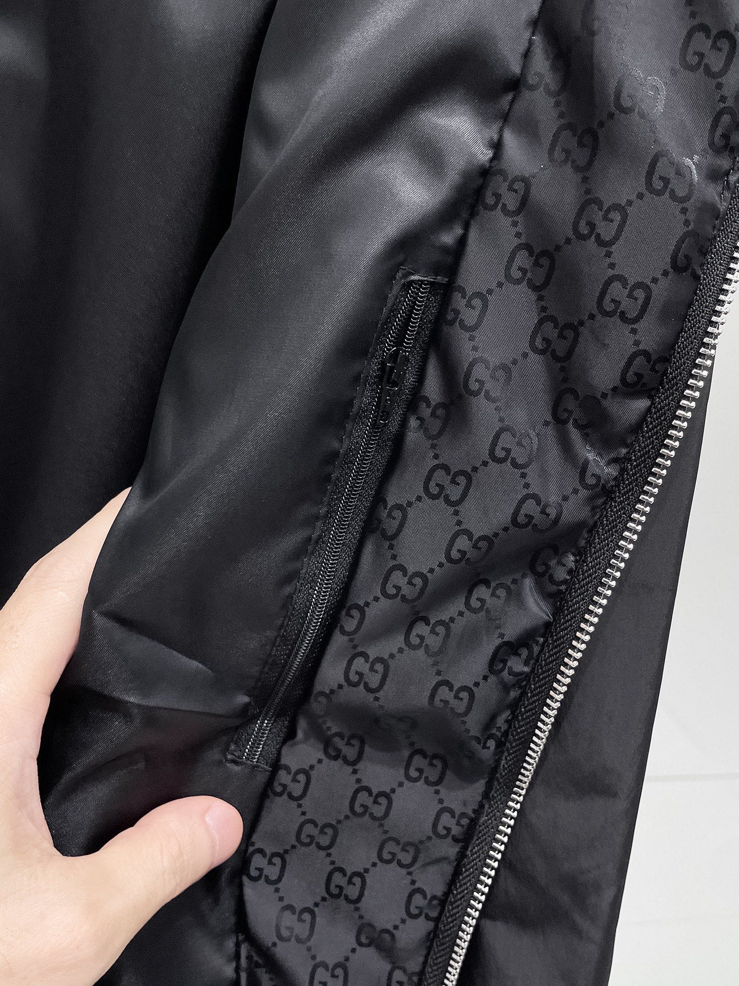 GUCCI 復刻拼接外套 男士紅綠條紋雙G連帽拉鍊夾克
