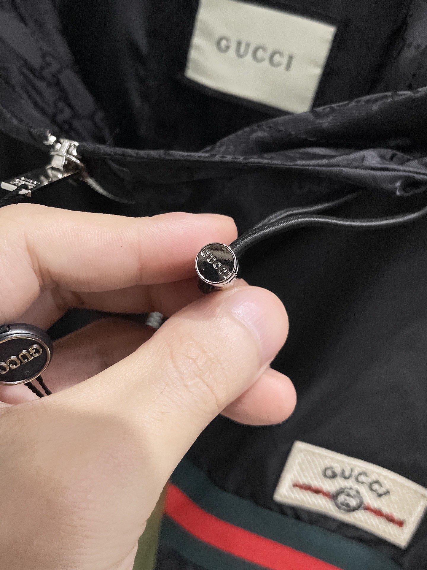 GUCCI 復刻拼接外套 男士紅綠條紋雙G連帽拉鍊夾克