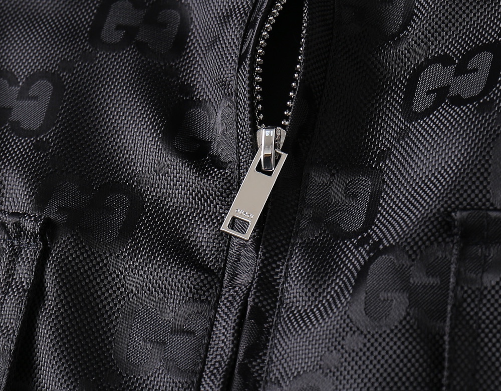 GUCCI 高仿滿版外套 男士黑色雙G連帽拉鍊夾克| 13 GUCCI 高仿滿版外套 男士黑色雙G連帽拉鍊夾克