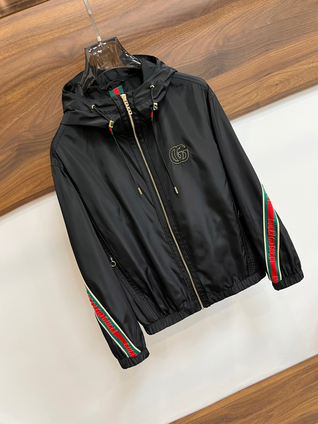 Gucci 原單連帽外套 男士黑色拉鍊防風夾克休閒外套| 12 Gucci 原單連帽外套 男士黑色拉鍊防風夾克休閒外套