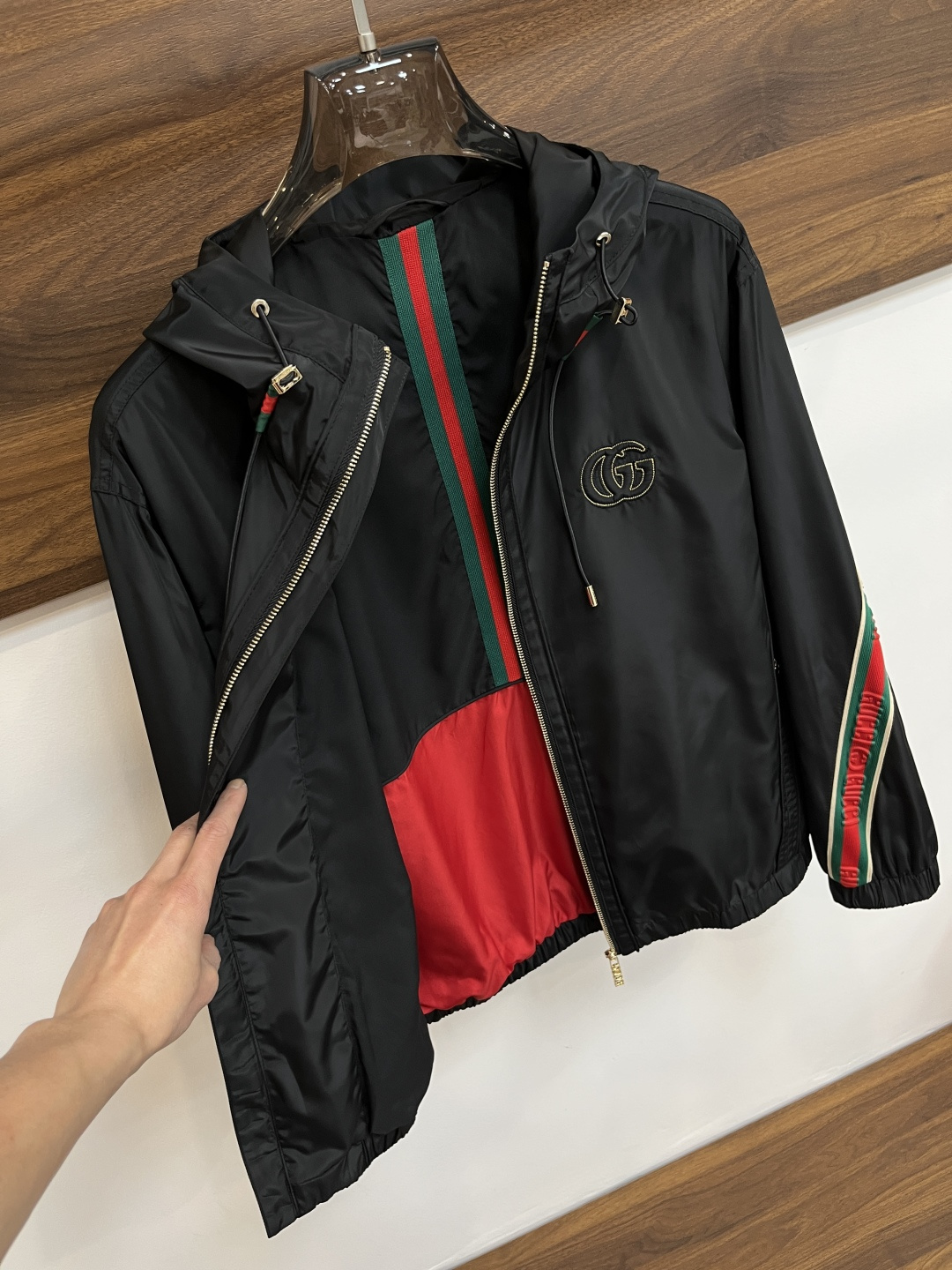 Gucci 原單連帽外套 男士黑色拉鍊防風夾克休閒外套| 11 Gucci 原單連帽外套 男士黑色拉鍊防風夾克休閒外套