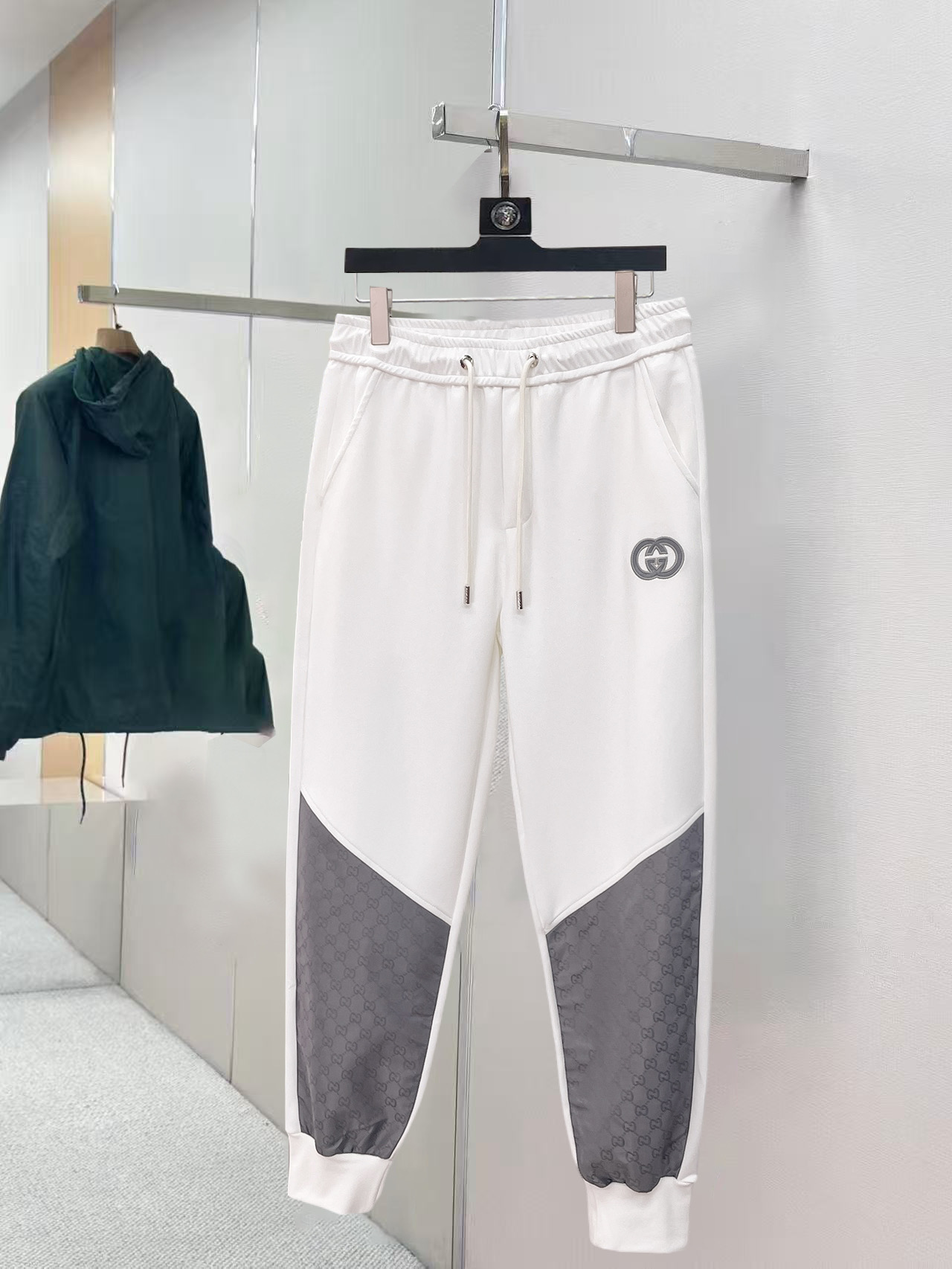 GUCCI 高仿拼接束腳運動長褲男士休閒寬鬆縮口褲
