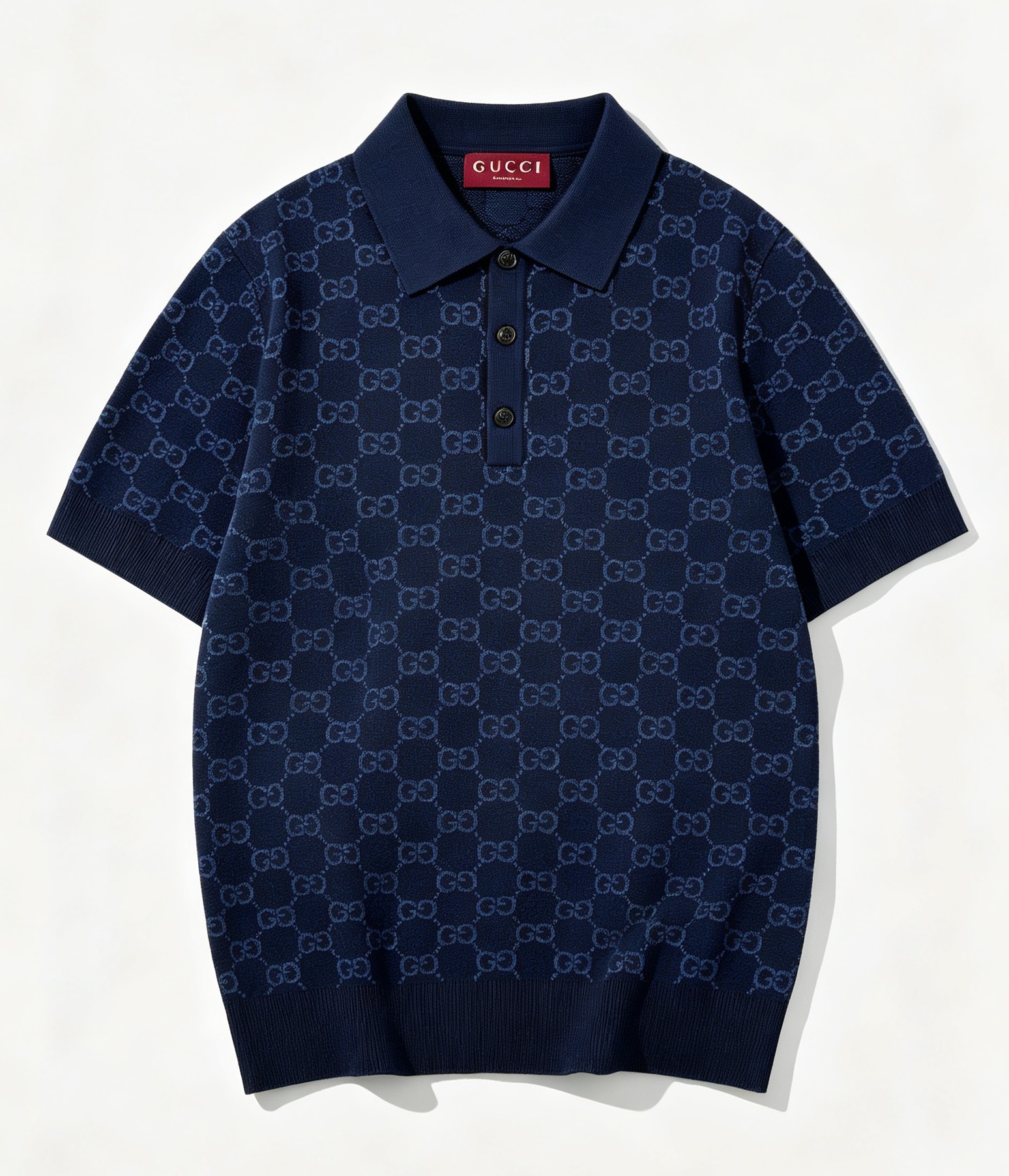 Gucci 高仿GG提花Polo針織衫 男士短袖翻領上衣
