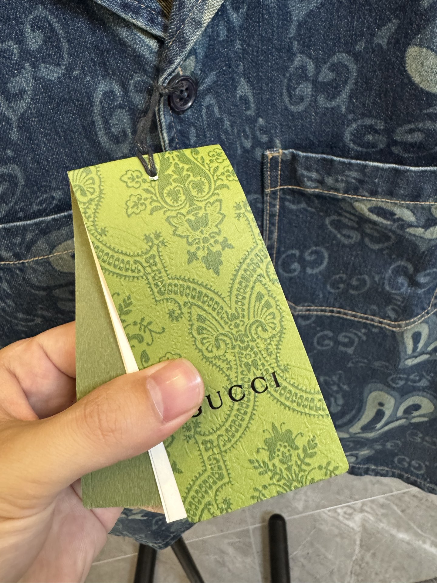 Gucci 復刻牛仔短袖襯衫 男士滿版印花休閒襯衣| 12 Gucci 復刻牛仔短袖襯衫 男士滿版印花休閒襯衣
