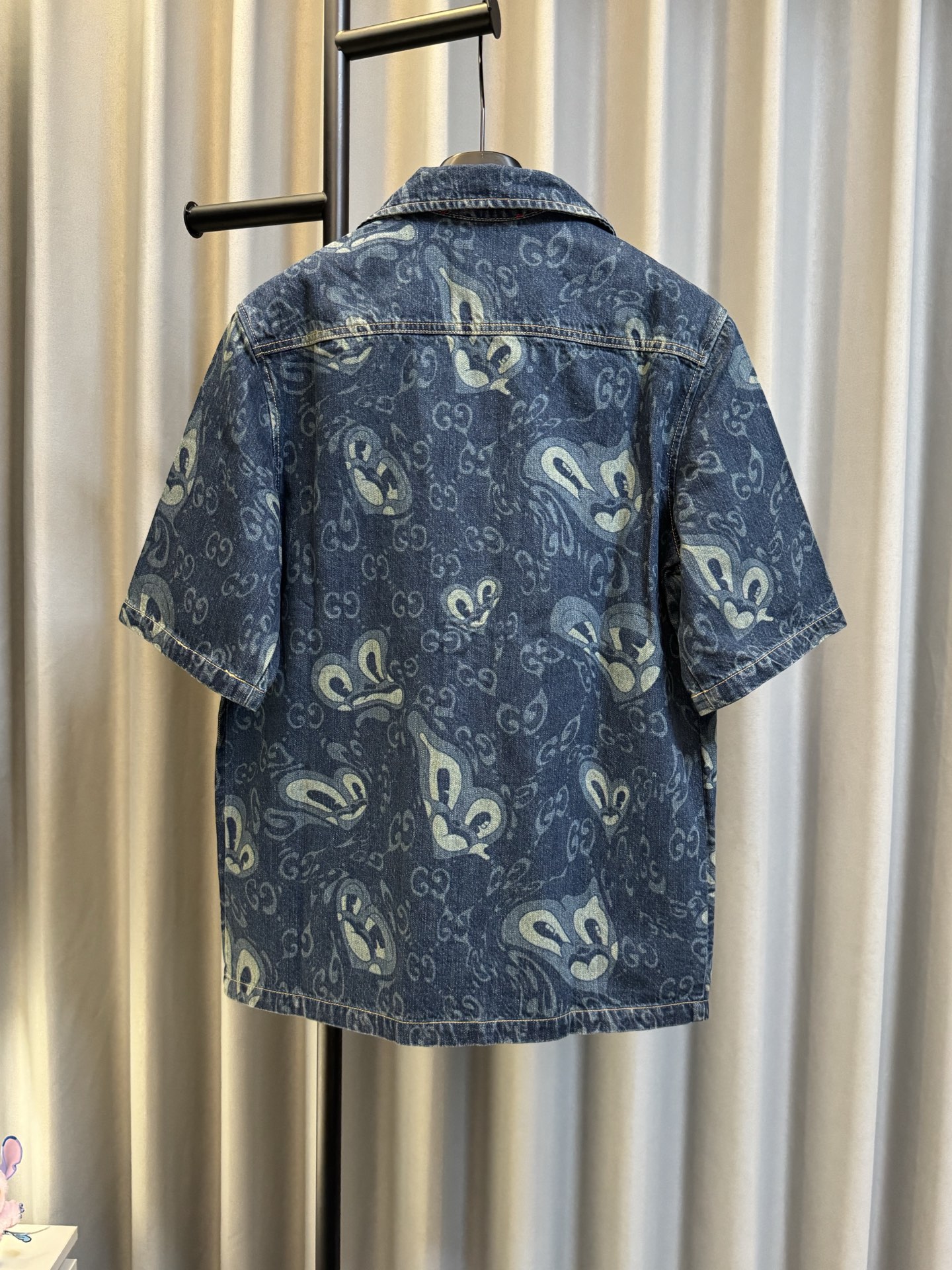 Gucci 復刻牛仔短袖襯衫 男士滿版印花休閒襯衣| 8 Gucci 復刻牛仔短袖襯衫 男士滿版印花休閒襯衣