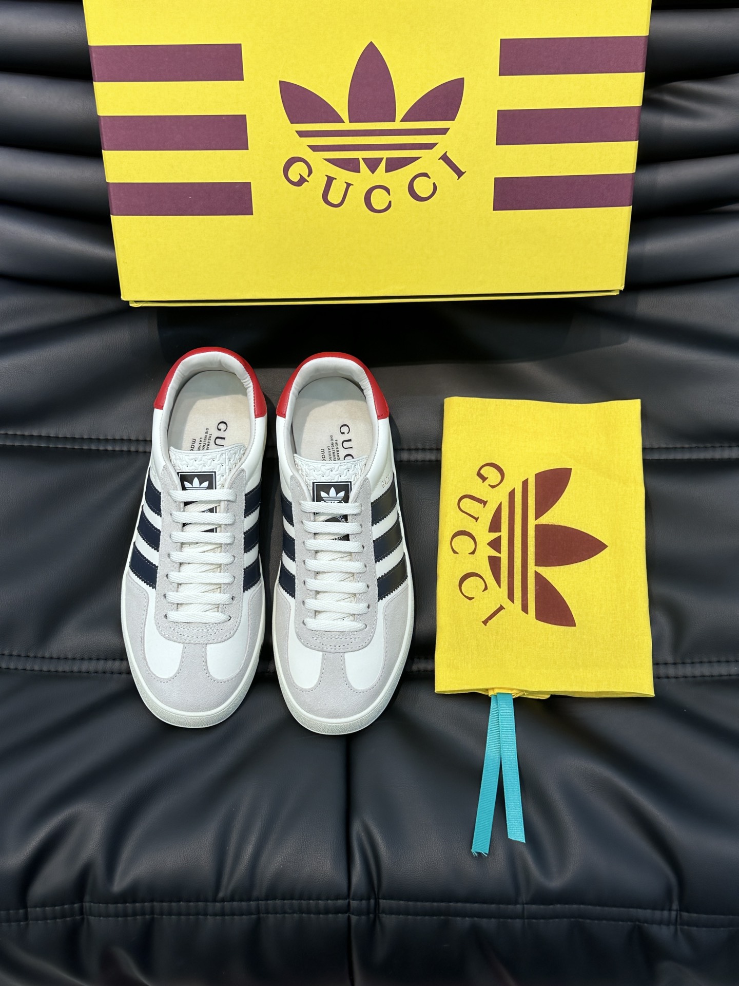 GUCCI復刻×adidas Gazelle聯名休閒鞋 白灰麂皮黑色三條紋復古板鞋| 13 GUCCI復刻×adidas Gazelle聯名休閒鞋 白灰麂皮黑色三條紋復古板鞋
