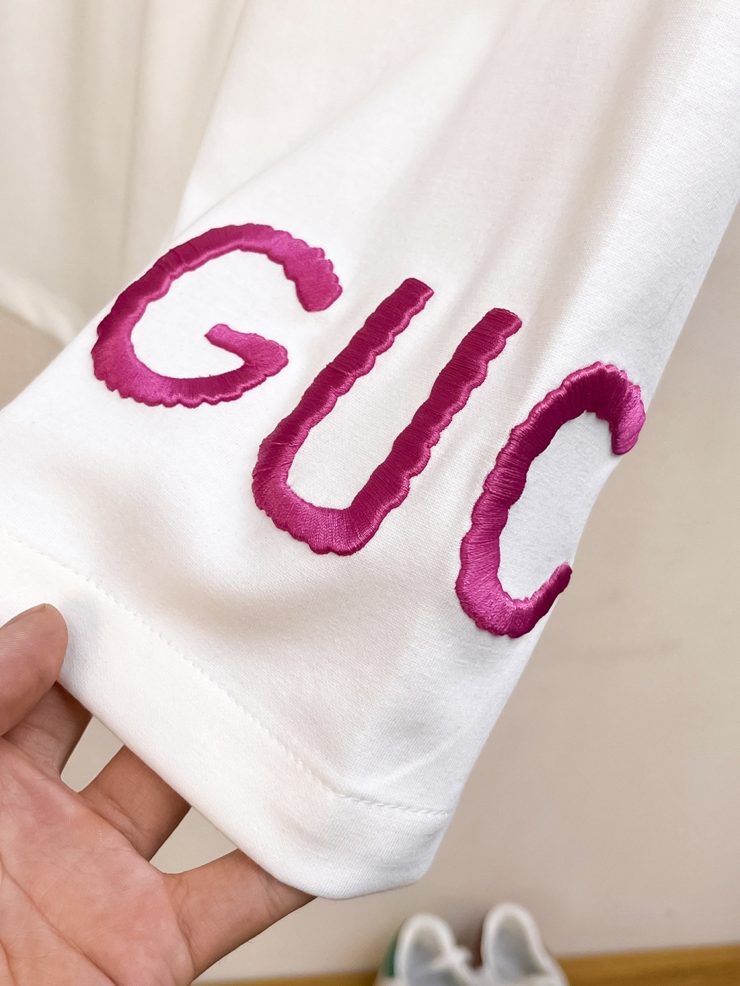GUCCI 一比一刺繡字母短褲男士白色純棉休閒運動褲| 11 GUCCI 一比一刺繡字母短褲男士白色純棉休閒運動褲