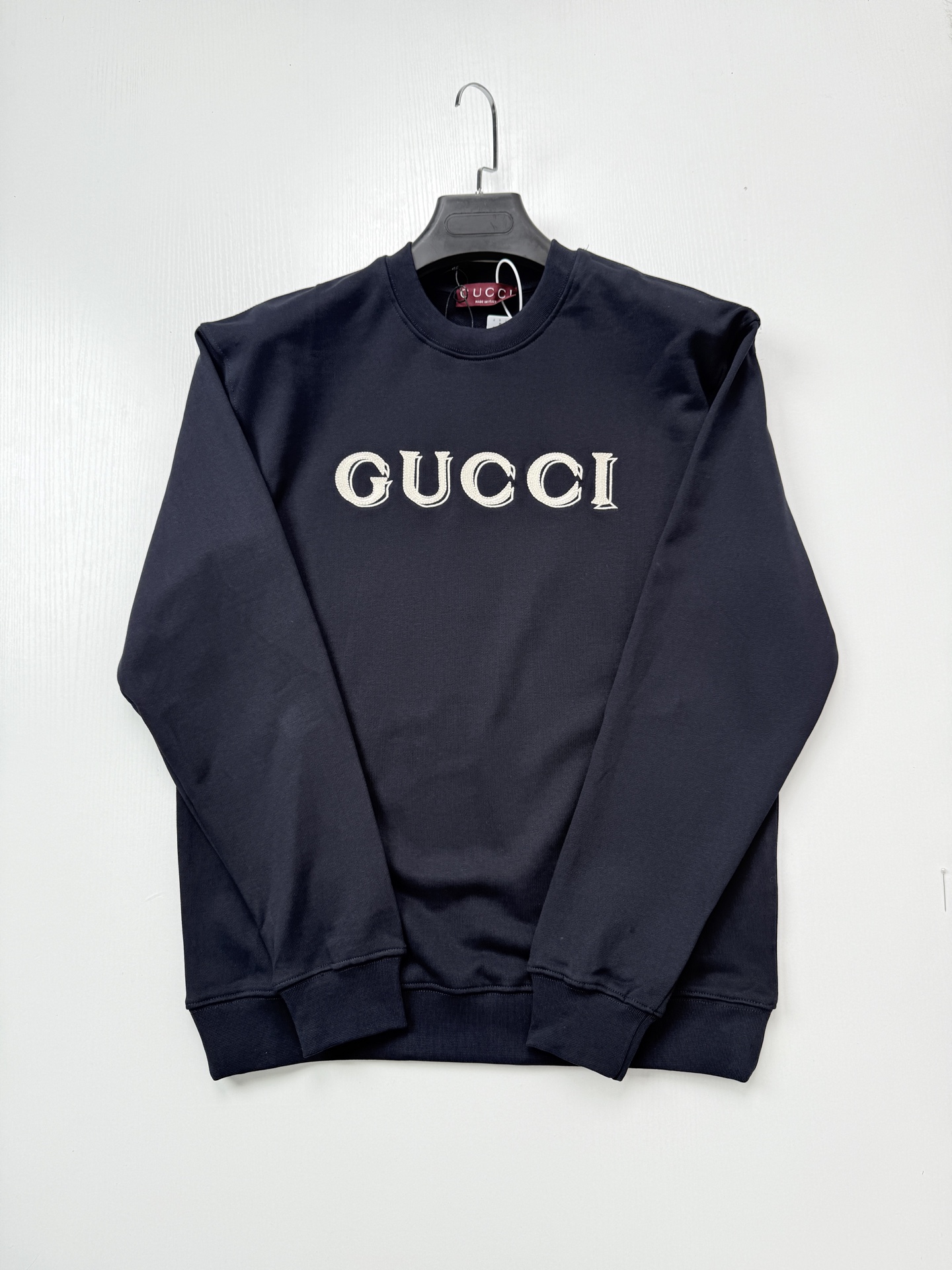 Gucci 高仿刺繡LOGO衛衣 男士黑色圓領長袖休閒上衣| 13 Gucci 高仿刺繡LOGO衛衣 男士黑色圓領長袖休閒上衣