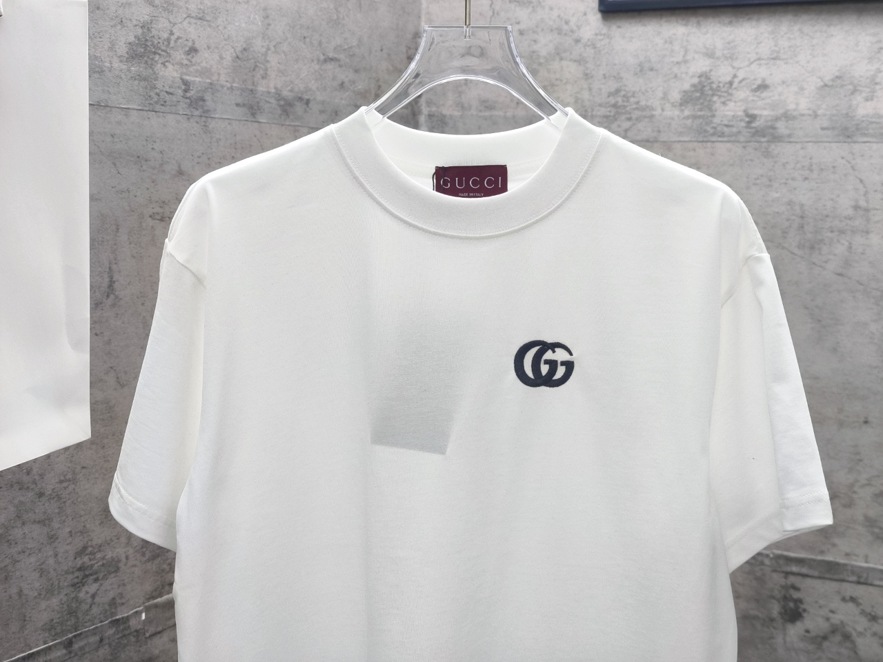 GUCCI 一比一雙G刺繡短袖T恤男士白色純棉休閒百搭款| 7 GUCCI 一比一雙G刺繡短袖T恤男士白色純棉休閒百搭款