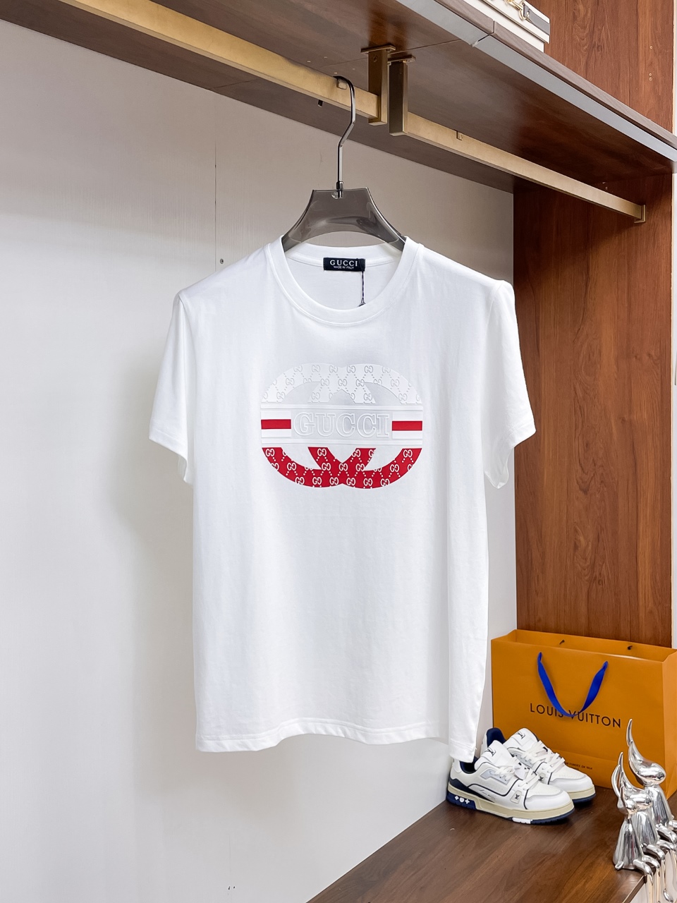 GUCCI 原單拼色LOGO印花短袖T恤男士潮流圓領休閒上衣| 3 GUCCI 原單拼色LOGO印花短袖T恤男士潮流圓領休閒上衣