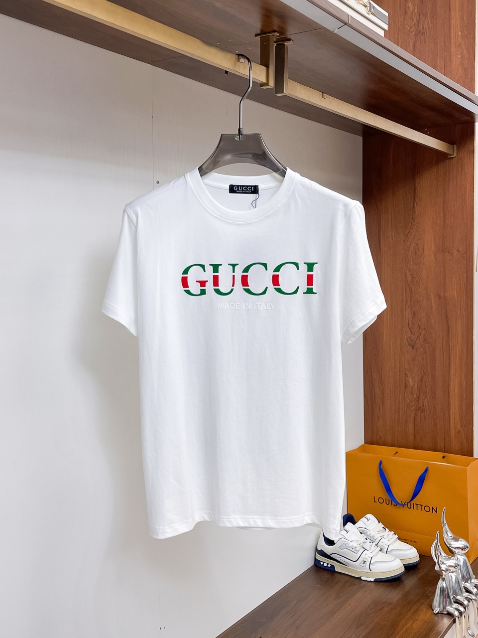 GUCCI 復刻綠紅條字母印花短袖T恤男士經典百搭款