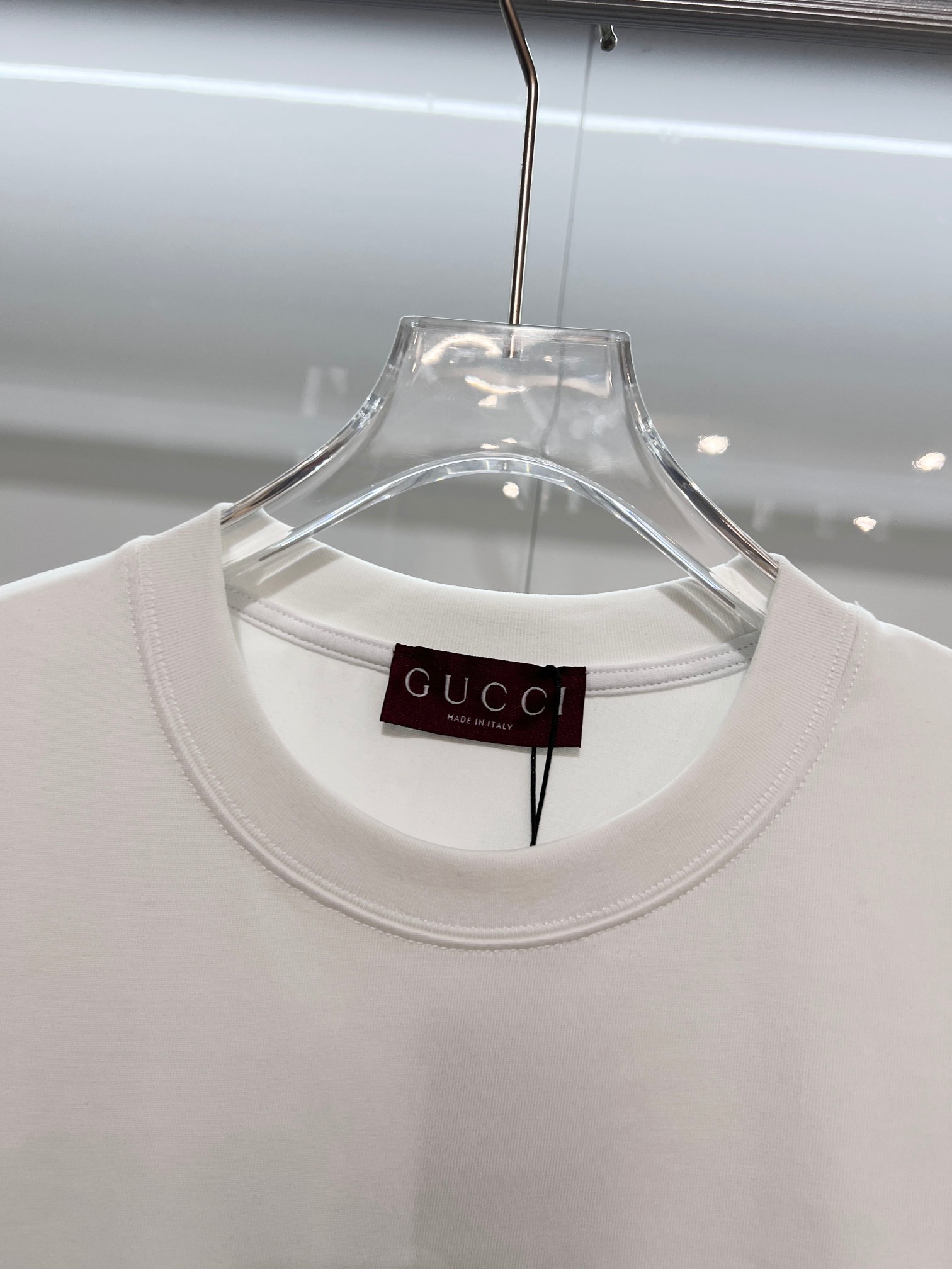 GUCCI 一比一馬頭刺繡短袖T恤男士白色純棉休閒上衣| 8 GUCCI 一比一馬頭刺繡短袖T恤男士白色純棉休閒上衣