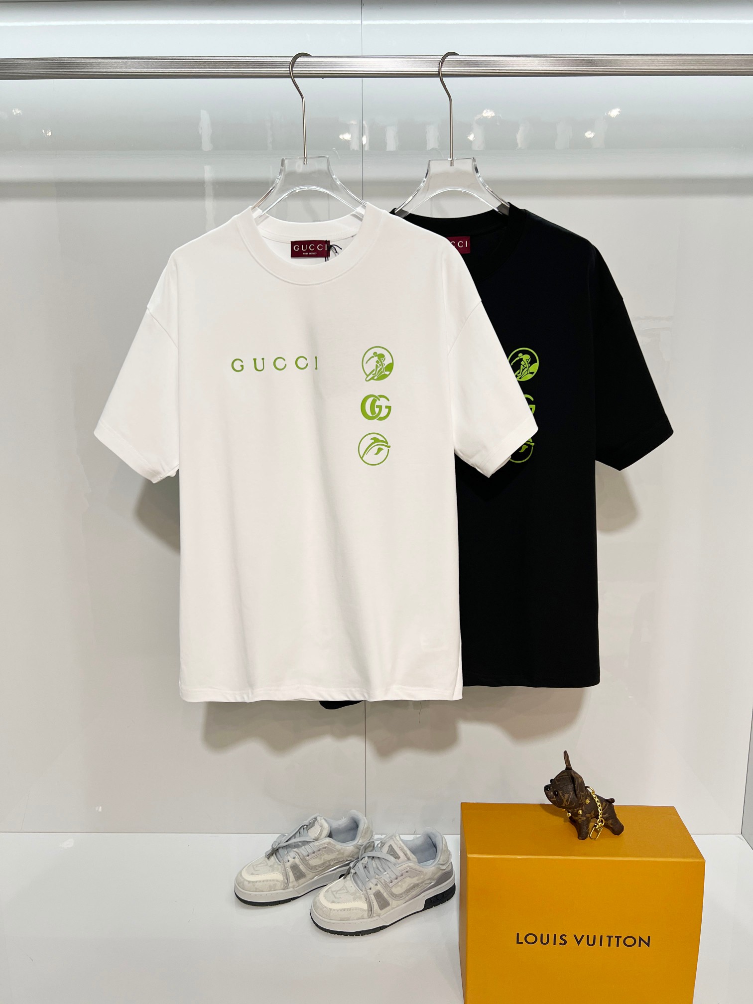 GUCCI 原單螢光LOGO印花短袖T恤男士潮流圓領百搭款| 17 GUCCI 原單螢光LOGO印花短袖T恤男士潮流圓領百搭款