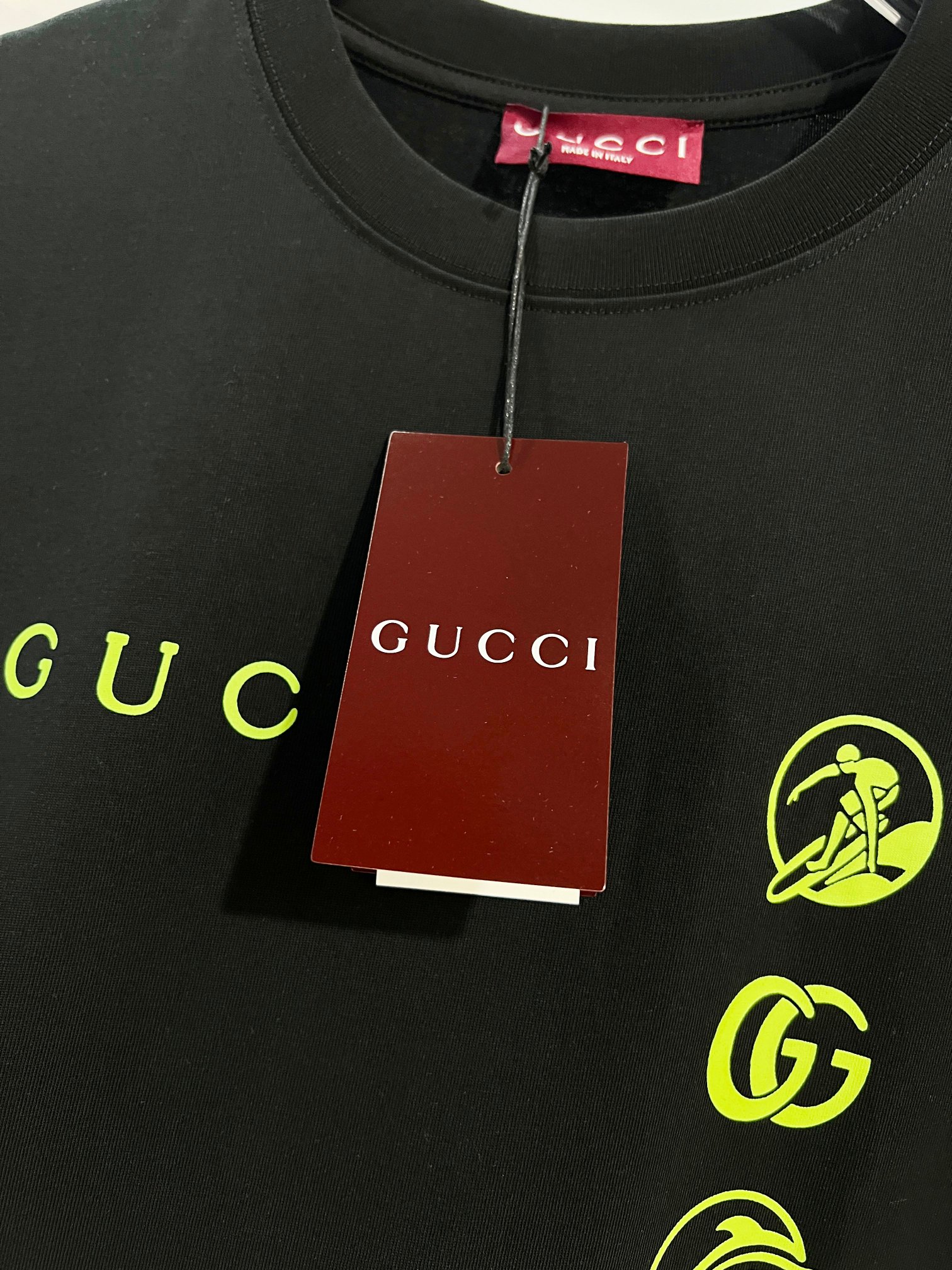 GUCCI 原單螢光LOGO印花短袖T恤男士潮流圓領百搭款| 12 GUCCI 原單螢光LOGO印花短袖T恤男士潮流圓領百搭款