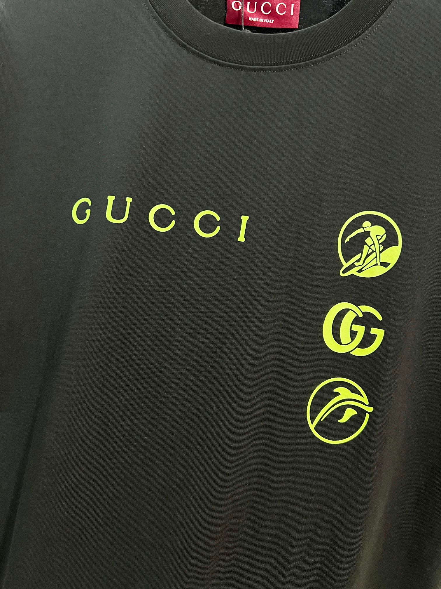 GUCCI 原單螢光LOGO印花短袖T恤男士潮流圓領百搭款| 11 GUCCI 原單螢光LOGO印花短袖T恤男士潮流圓領百搭款